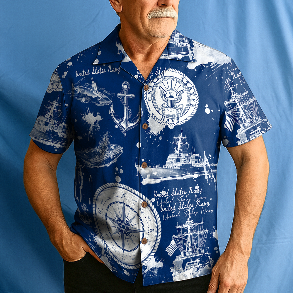 US Navy 250th Years Of Service Hawaiian Shirt