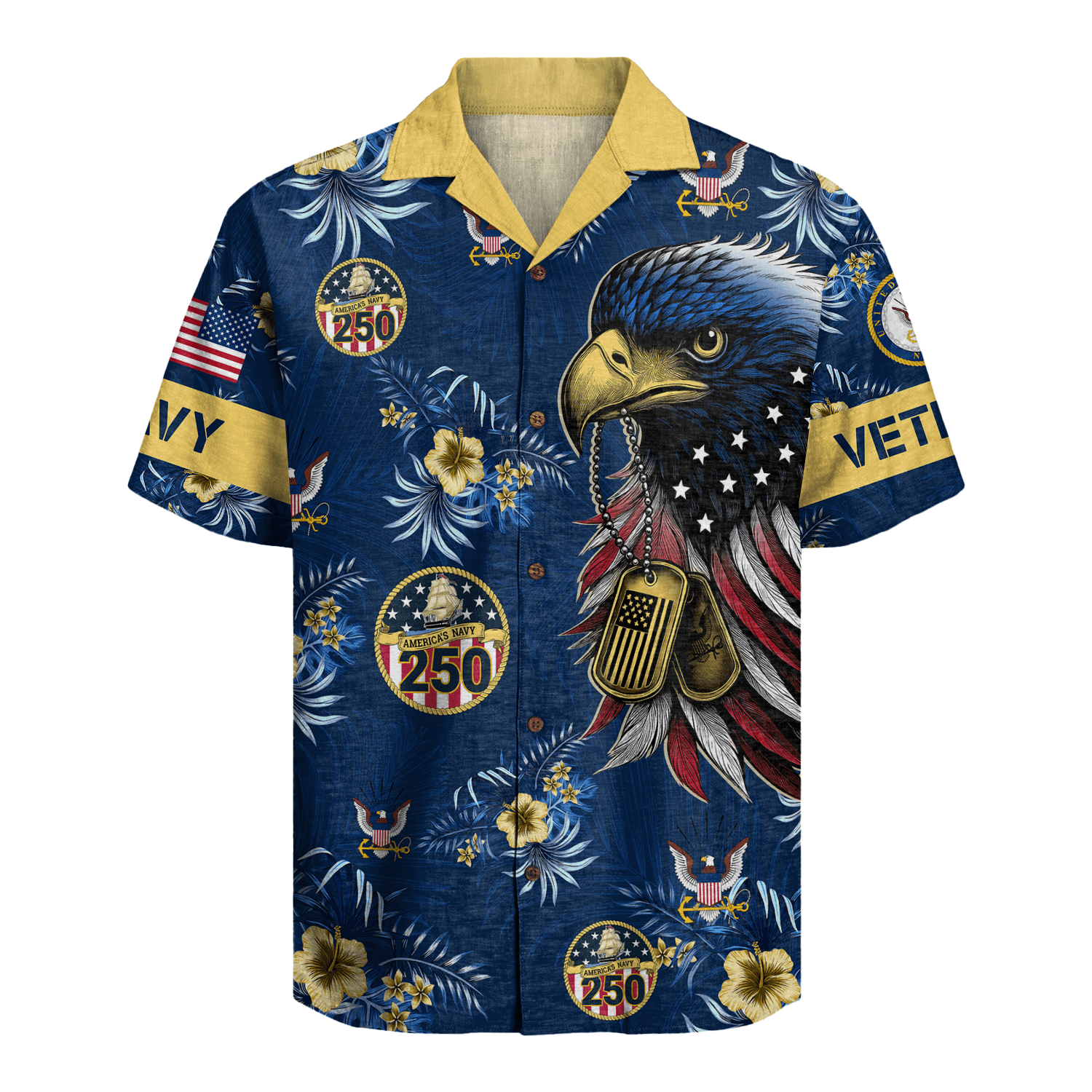 US Navy 250th Years Of Service Hawaiian Shirt