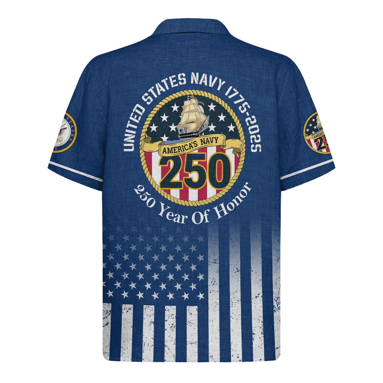 US Navy 250th Years Of Service Hawaiian Shirt