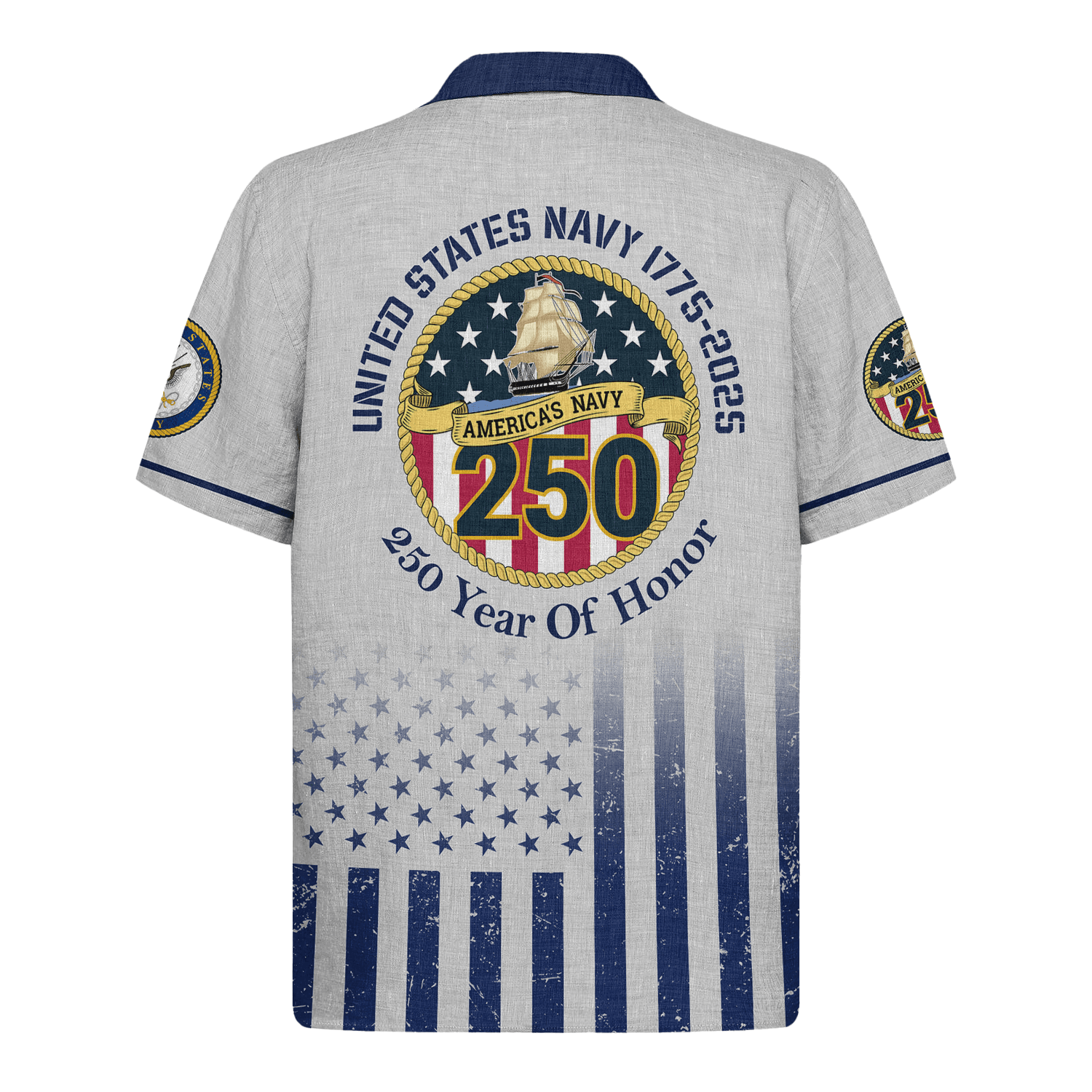 US Navy 250th Years Of Service Hawaiian Shirt