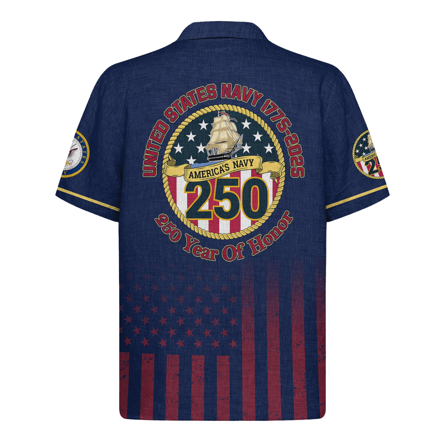 US Navy 250th Years Of Service Hawaiian Shirt