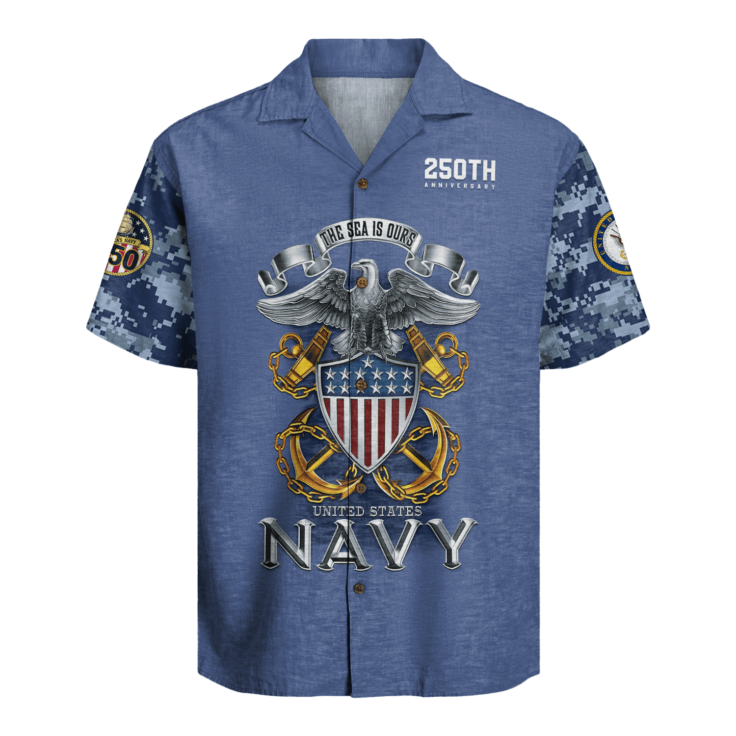 US Navy 250th Years Of Service Hawaiian Shirt