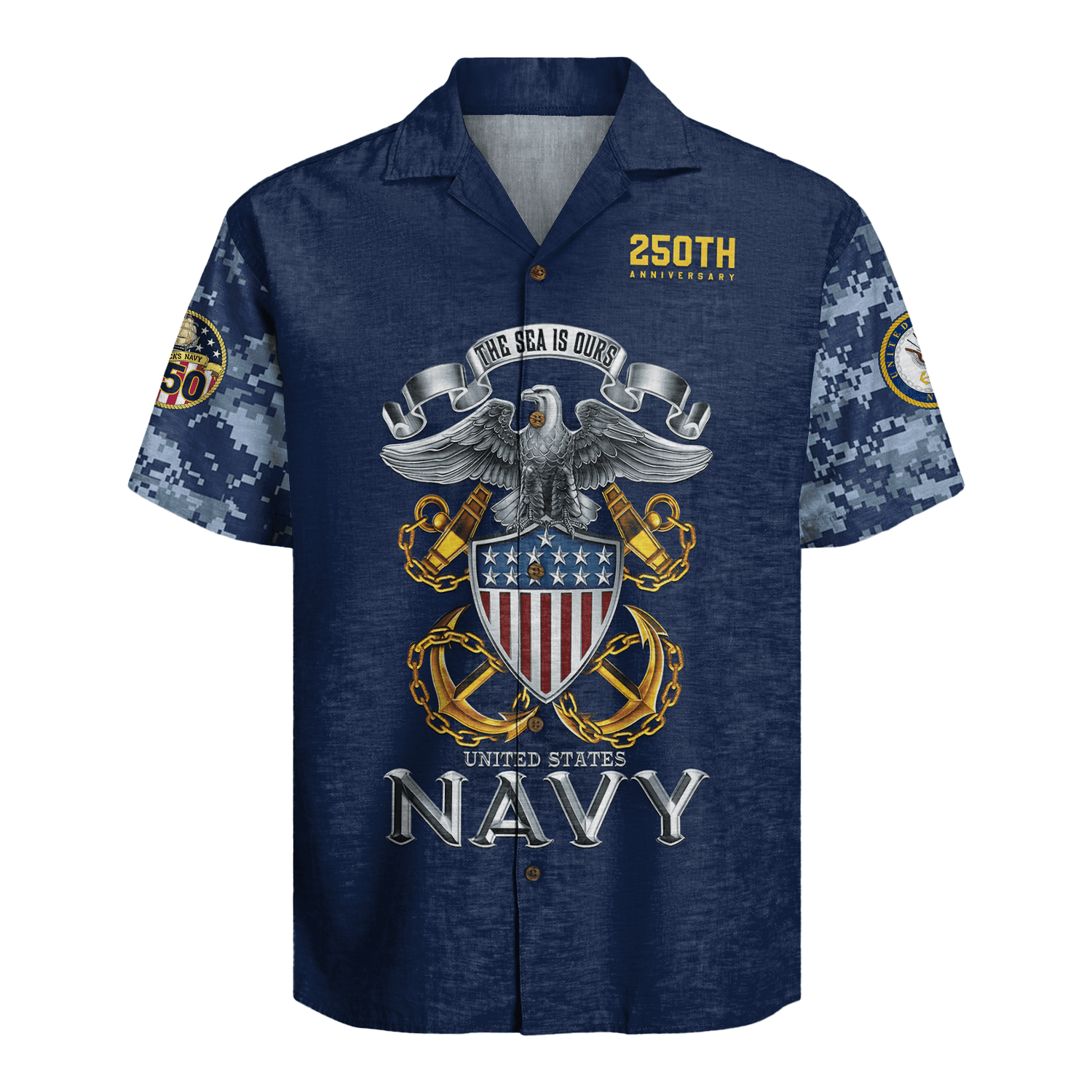 US Navy 250th Years Of Service Hawaiian Shirt