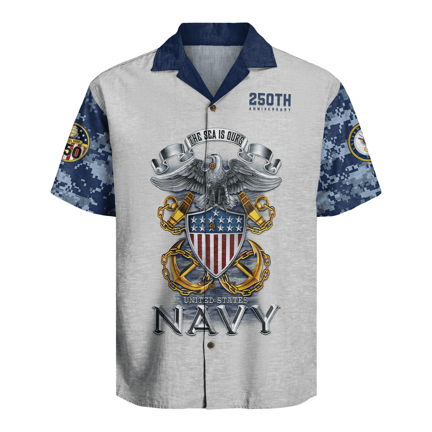 US Navy 250th Years Of Service Hawaiian Shirt