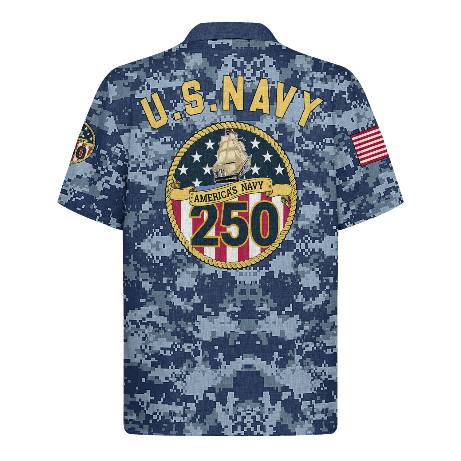 US Navy 250th Years Of Service Hawaiian Shirt