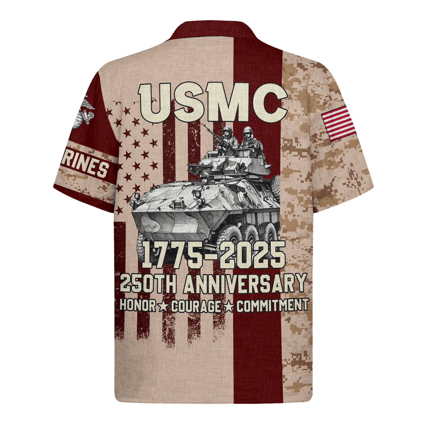 US MARINE 250th Years Of Service Hawaiian Shirt