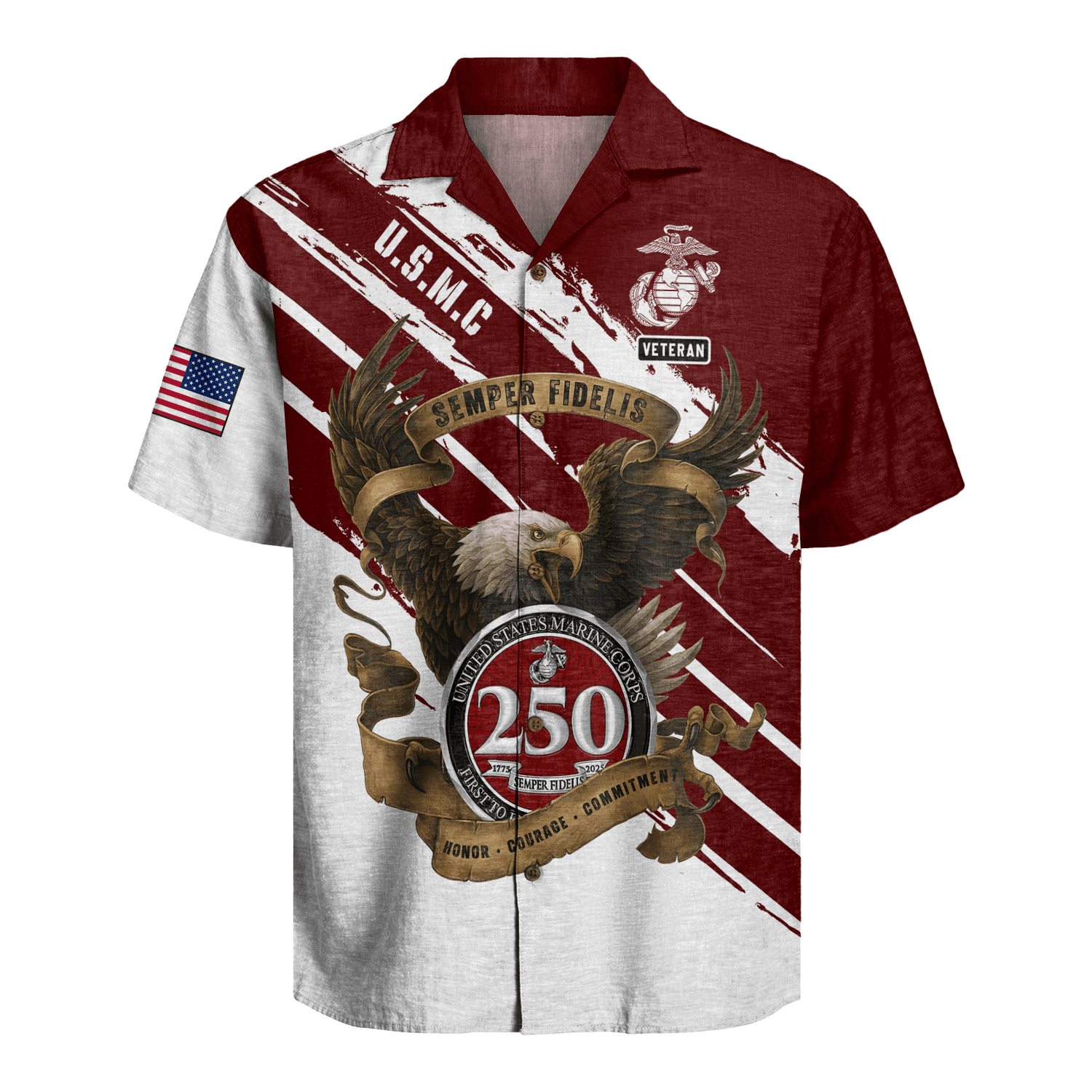 US MARINE 250th Years Of Service Hawaiian Shirt