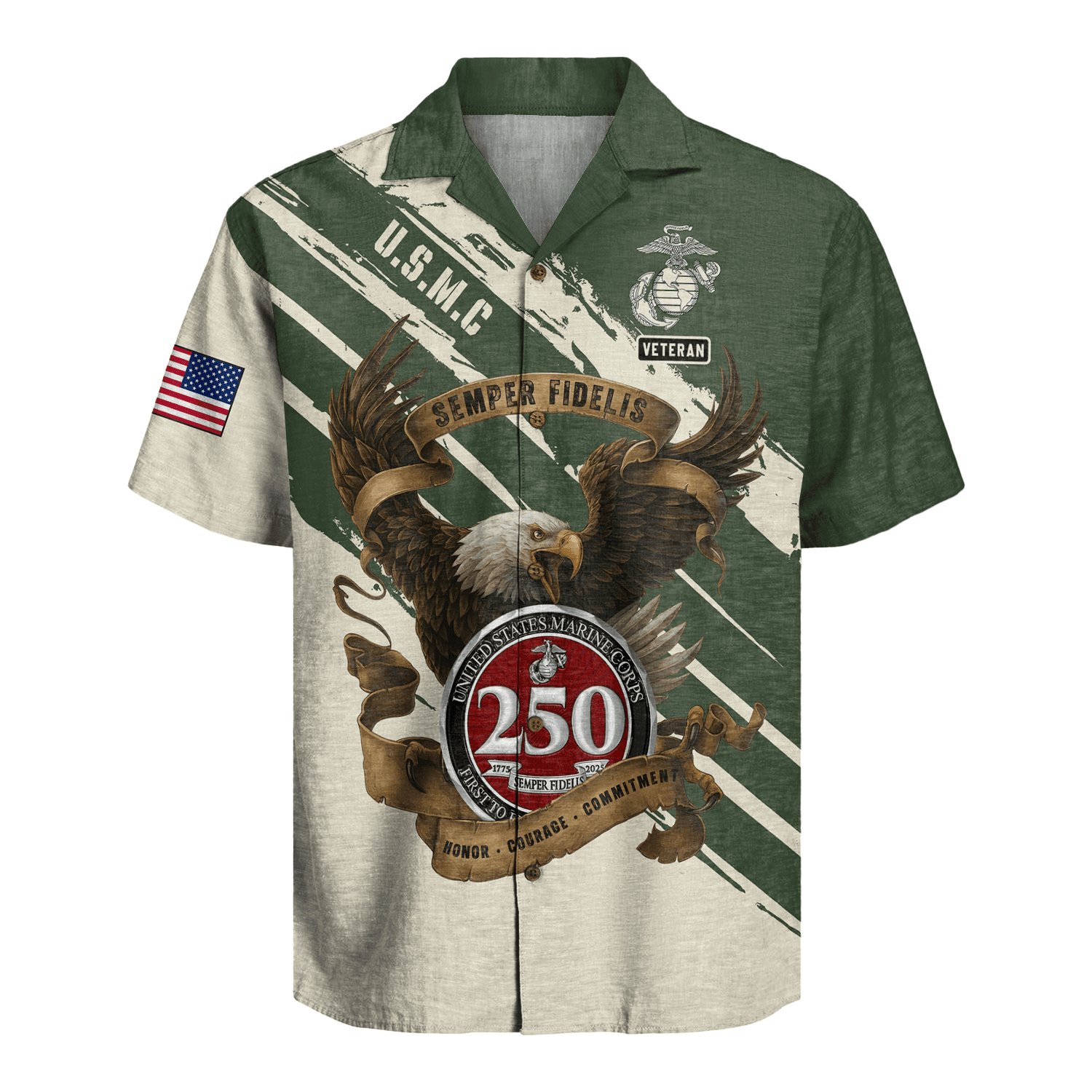 US MARINE 250th Years Of Service Hawaiian Shirt