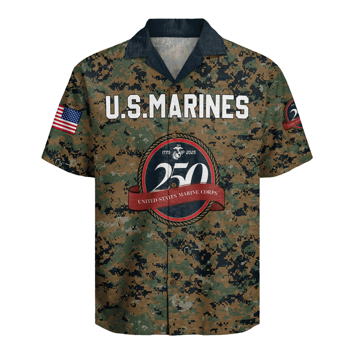 US MARINE 250th Years Of Service Hawaiian Shirt