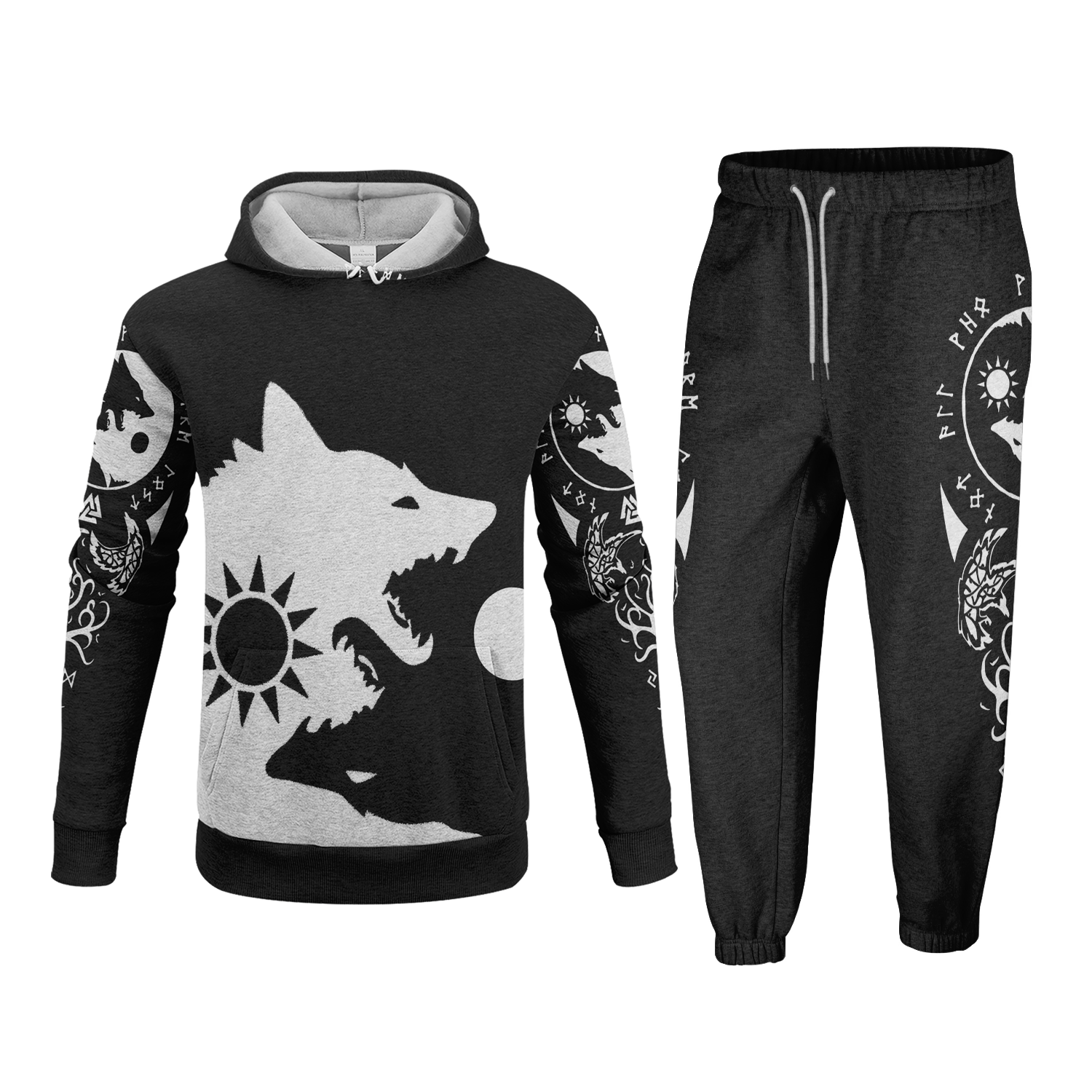 Wolves Yin Yang Fleece Hoodie & Joggers Set