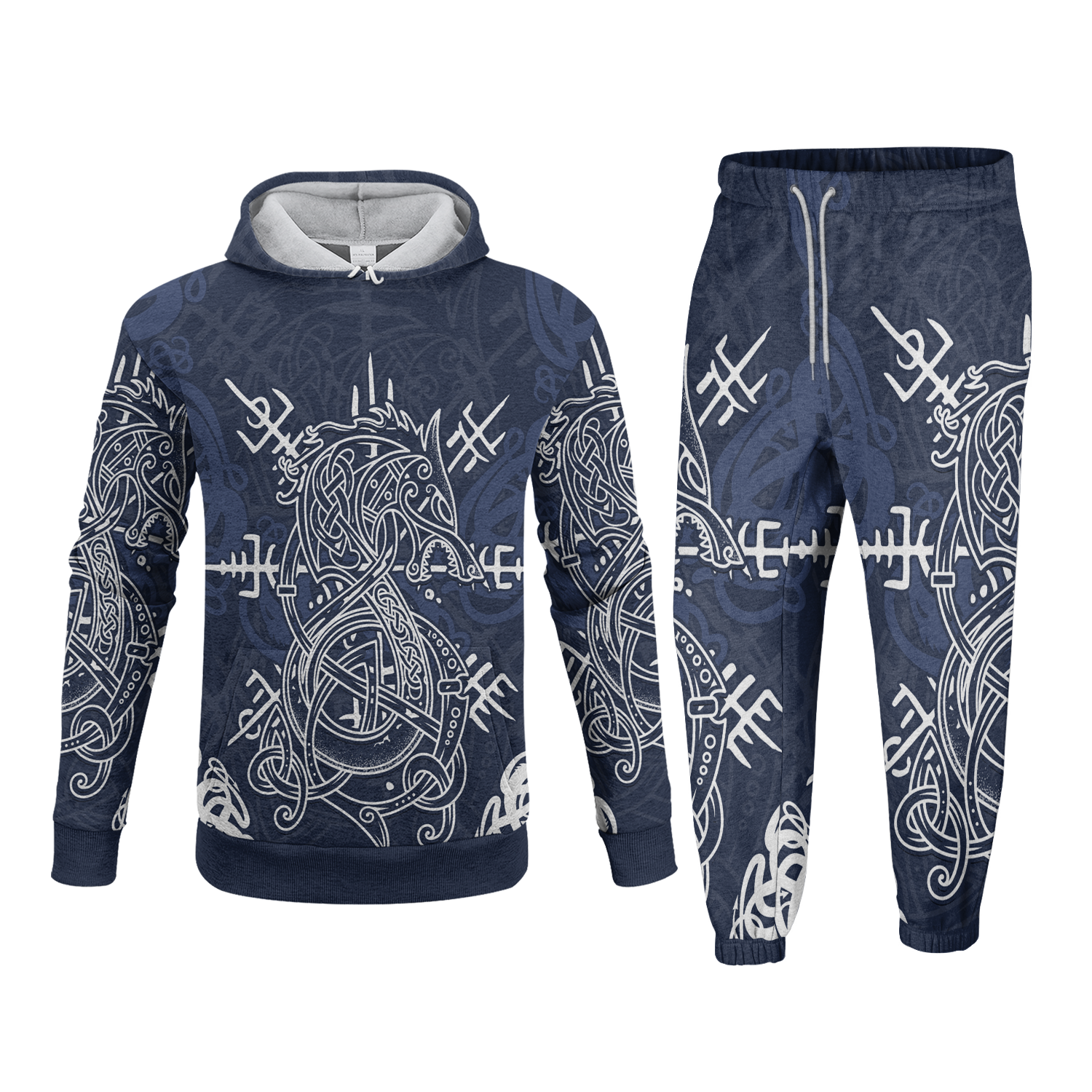 Nordic Dragon Knot Fleece Hoodie & Joggers Set