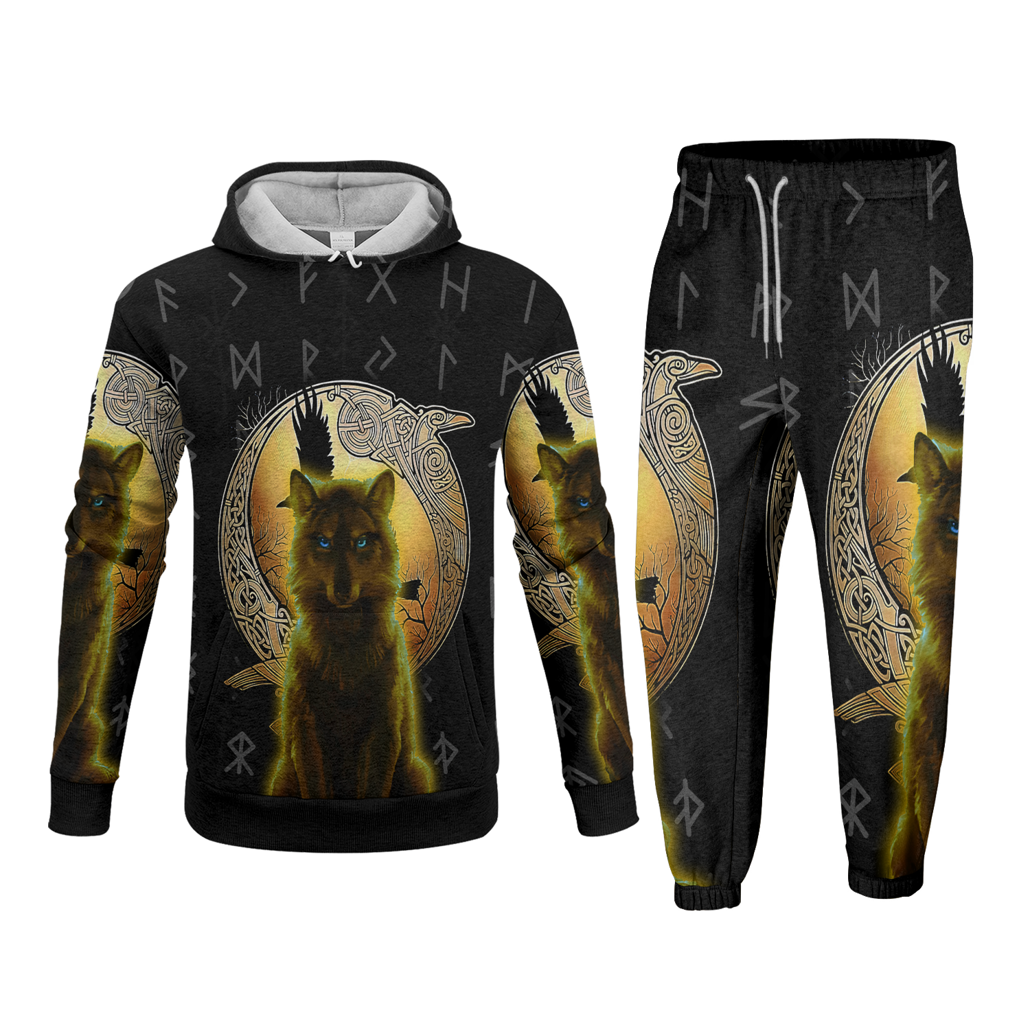 Sun Wolf Fleece Hoodie & Joggers Set