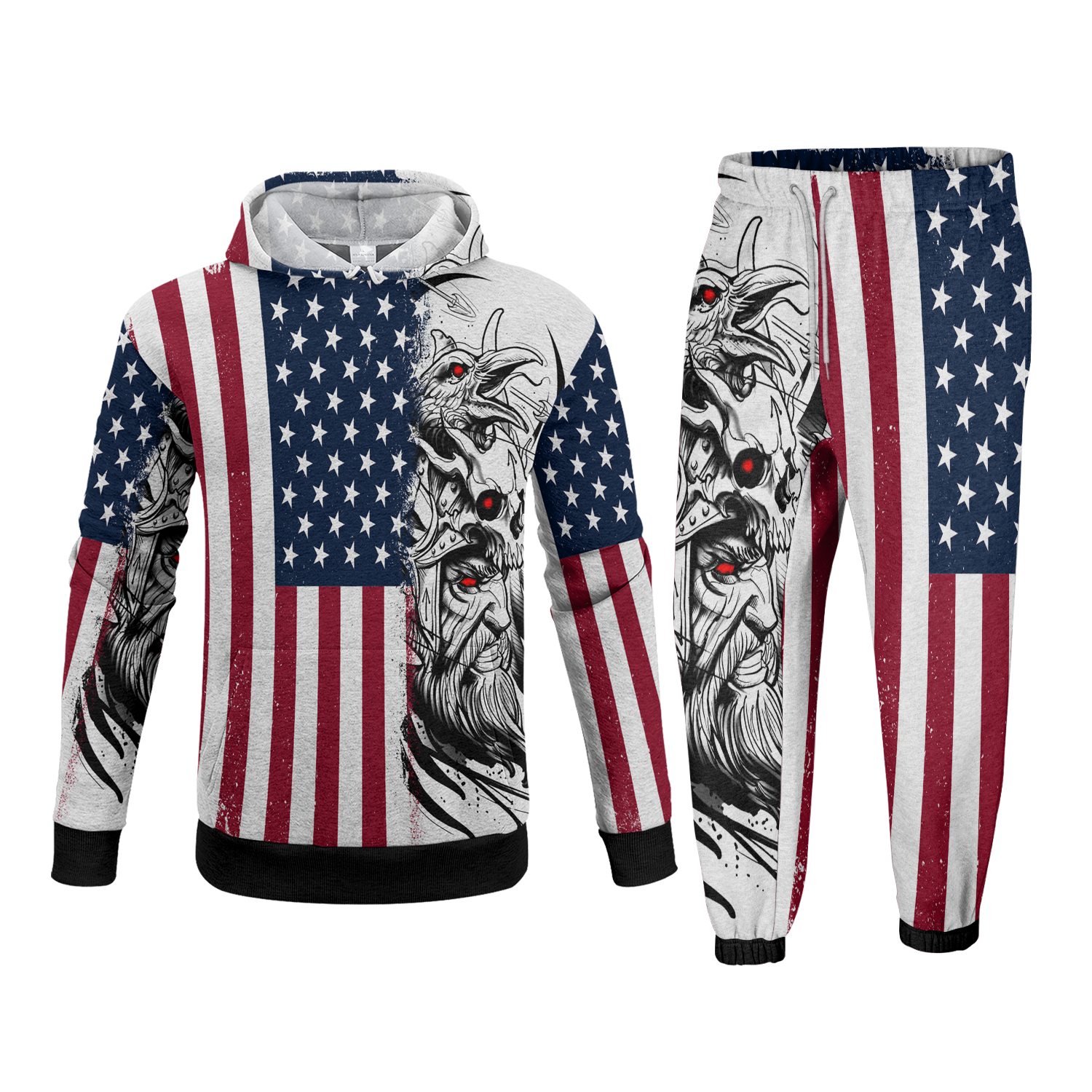 American Berserker Fleece Hoodie & Joggers Set