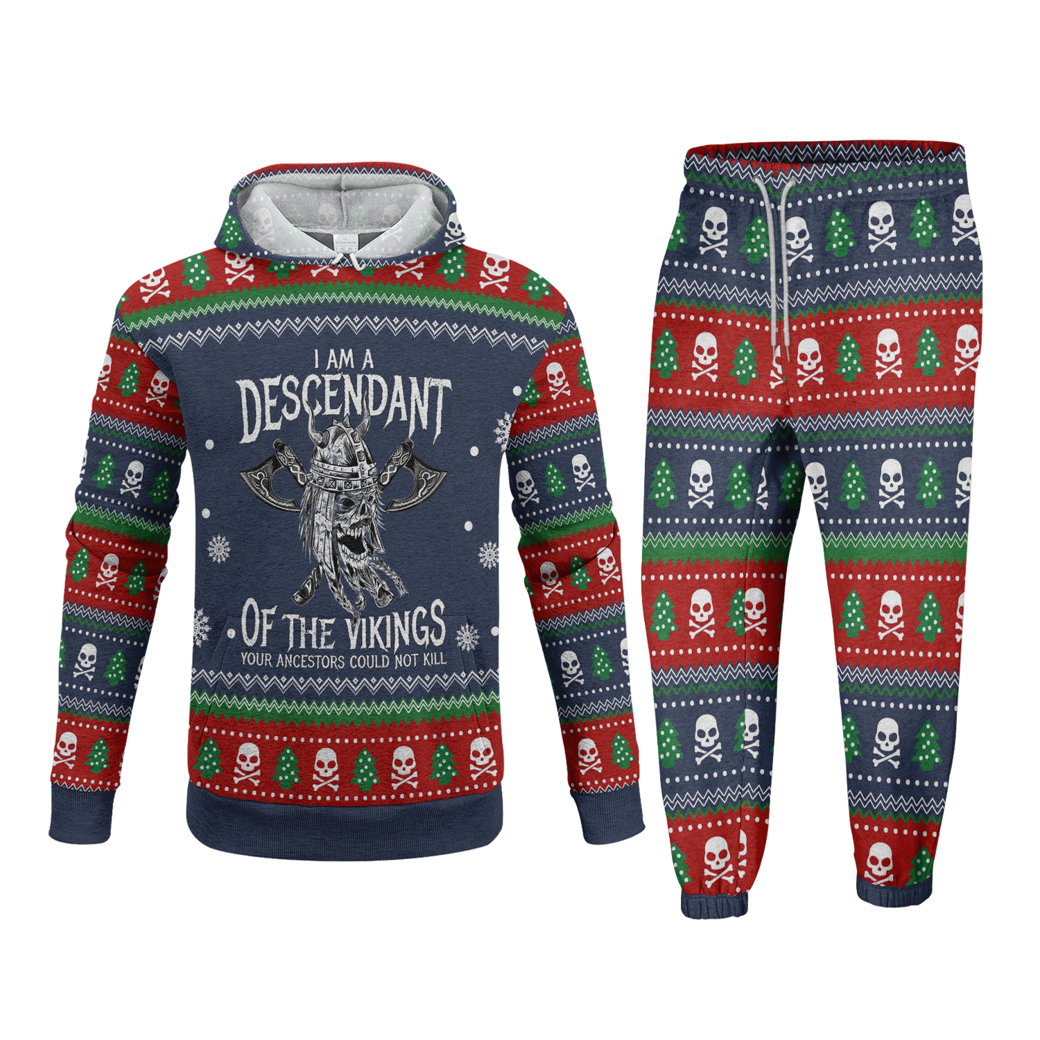 I'm A Descendant Of The Vikings Fleece Hoodie & Joggers Set