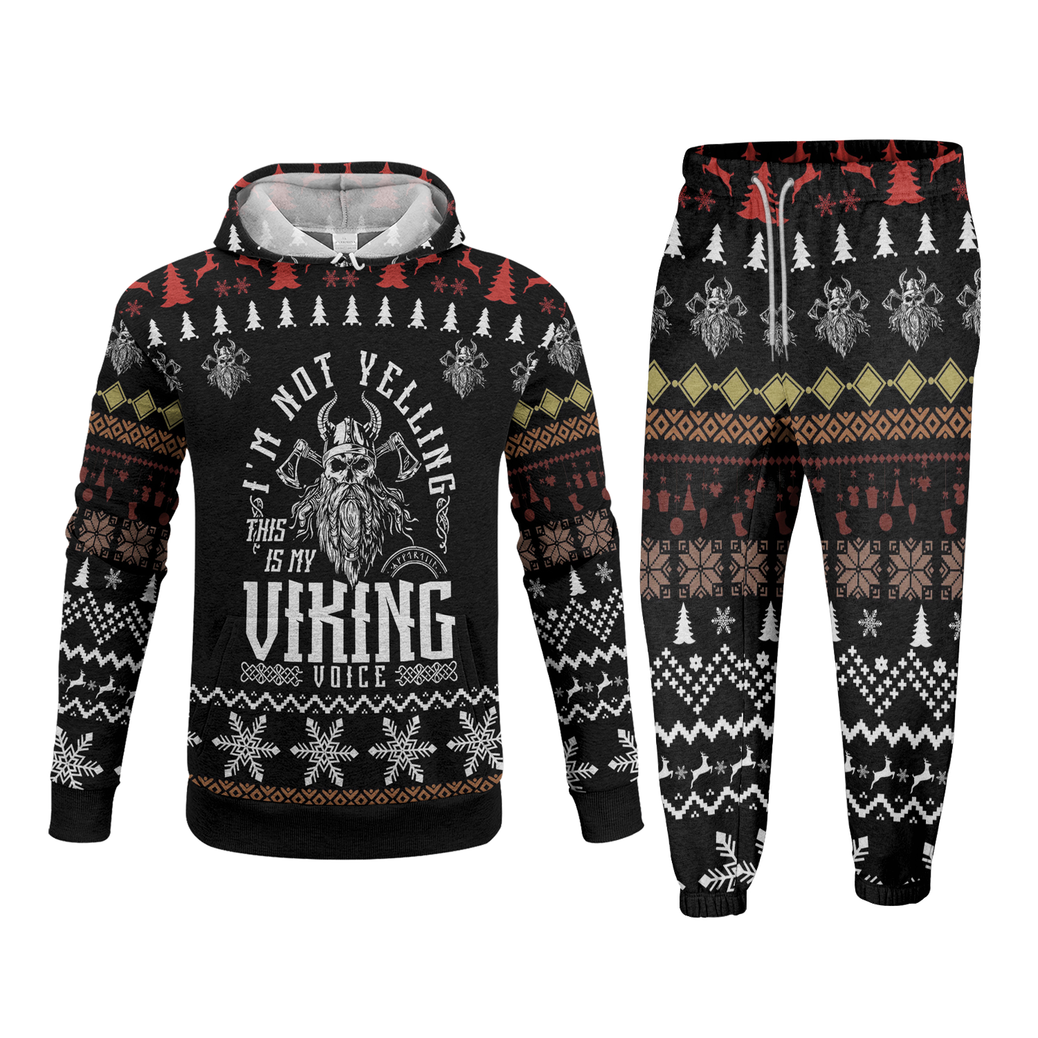 I'm Not Yelling, This Is My Viking Voice Fleece Hoodie & Joggers Set