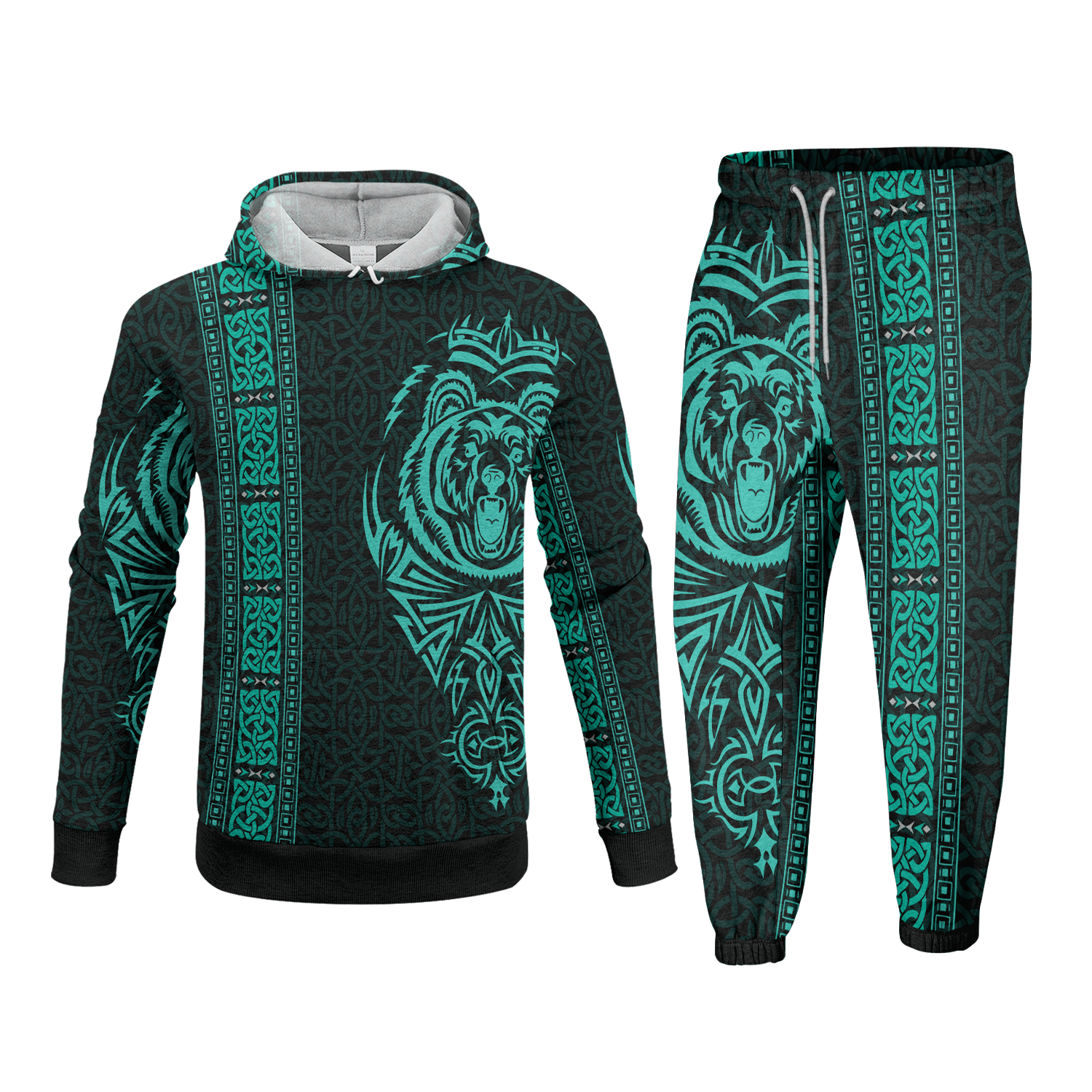 Viking Bear Sentinel Fleece Hoodie & Joggers Set