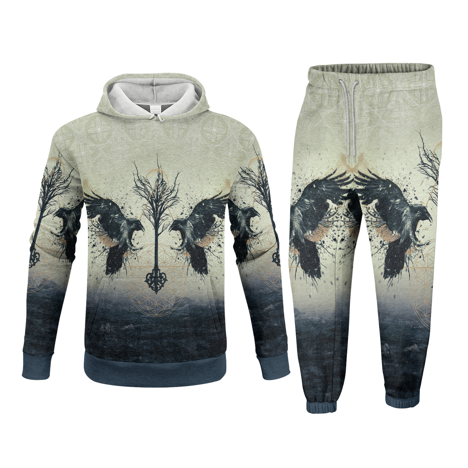 Huginn & Muninn Raven Fleece Hoodie & Joggers Set