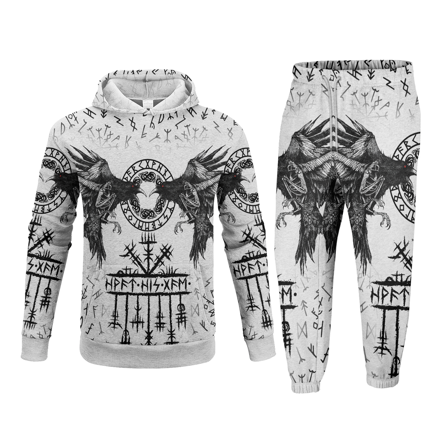 Huginn and Muninn's Mystic Flight Fleece Hoodie & Joggers Set