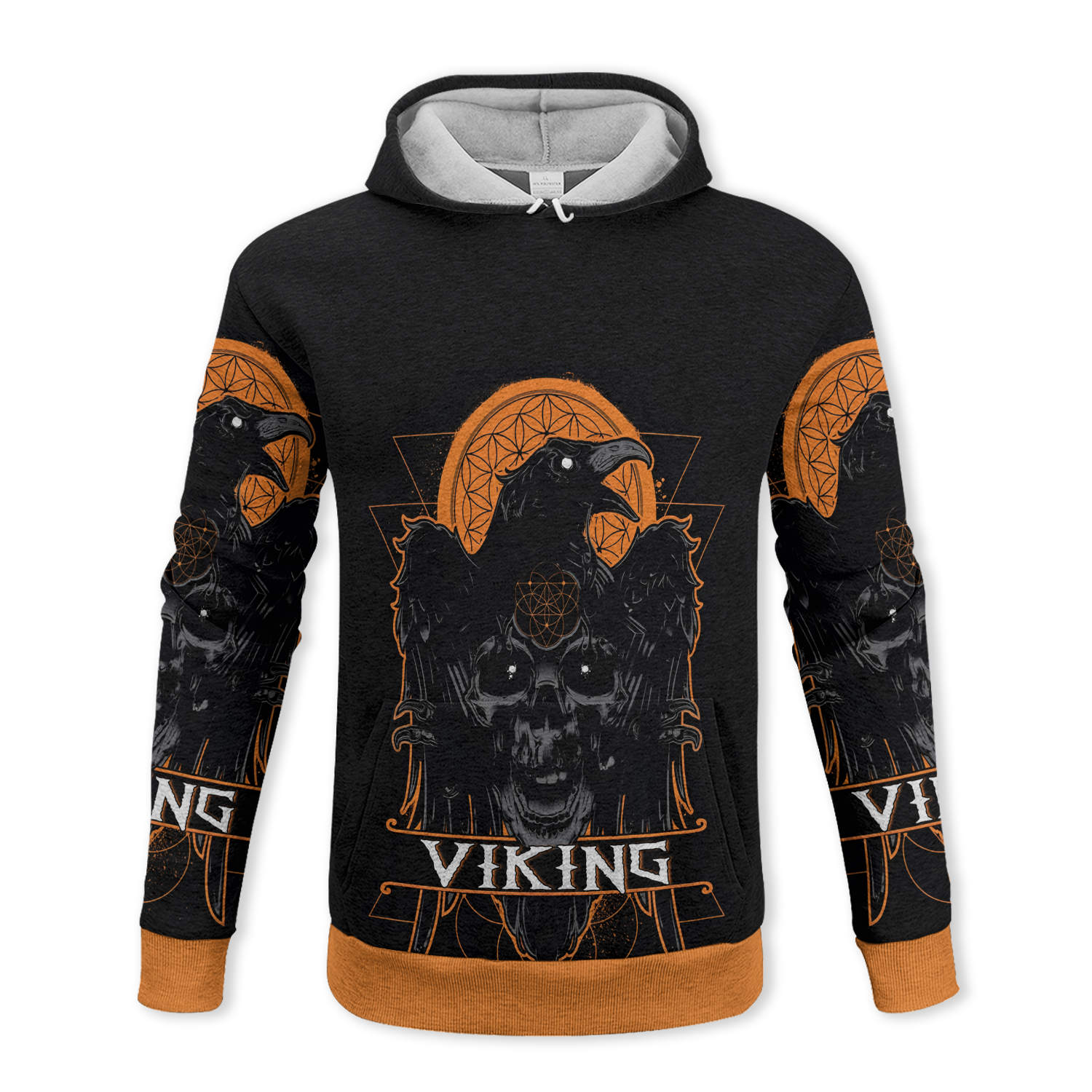 Viking Skull & Ravens Fleece Hoodie & Joggers Set