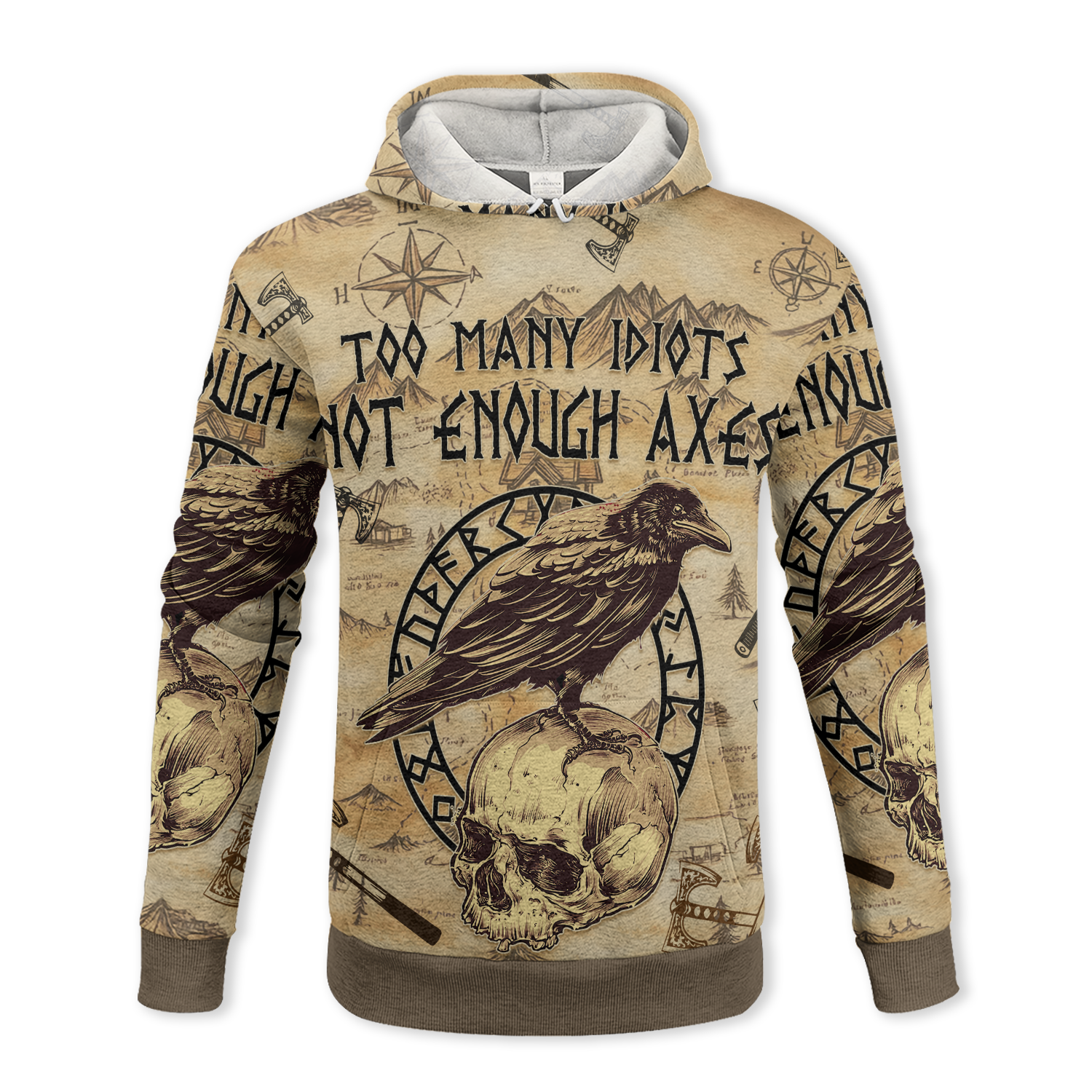 Too Many Idiots Not Enough Axes Fleece Hoodie & Joggers Set