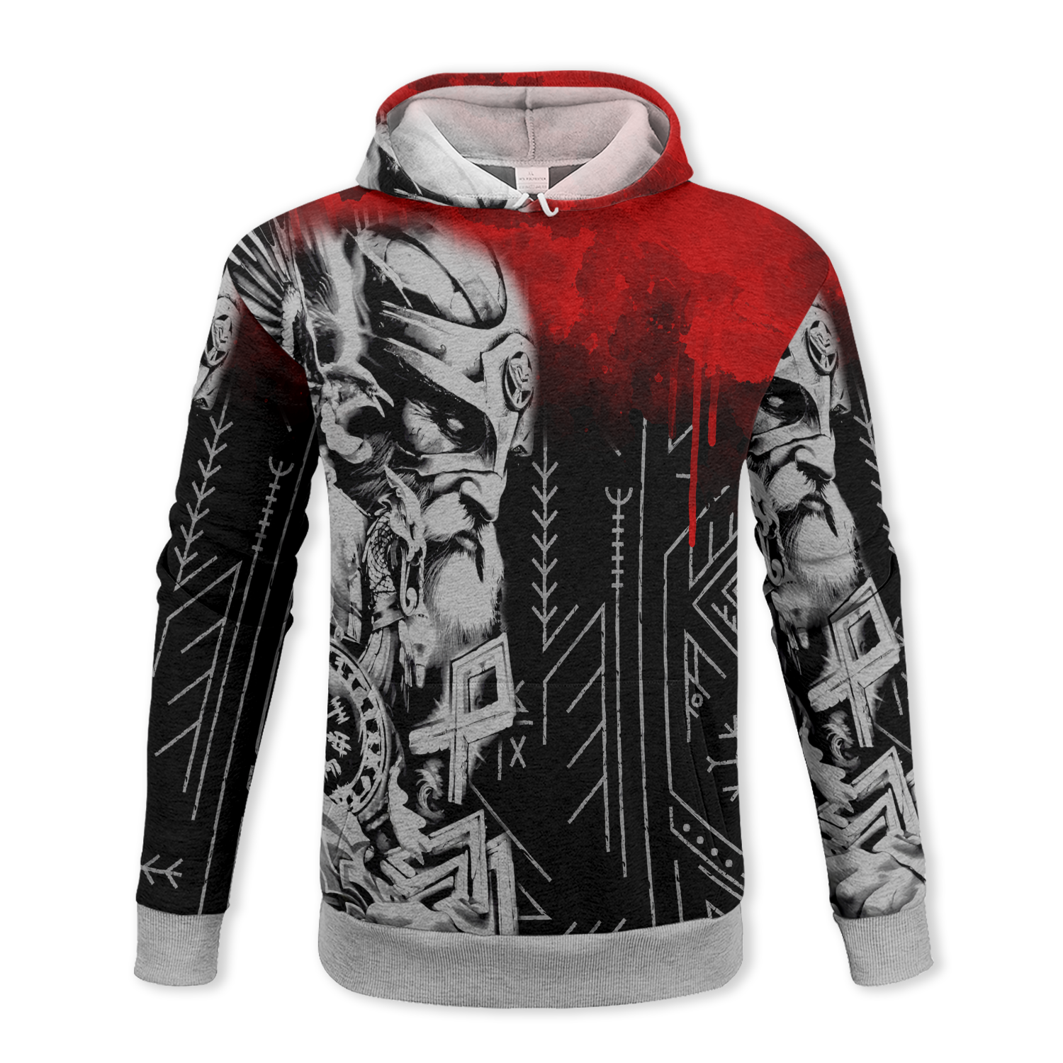 Blood-Red Odin Fleece Hoodie & Joggers Set