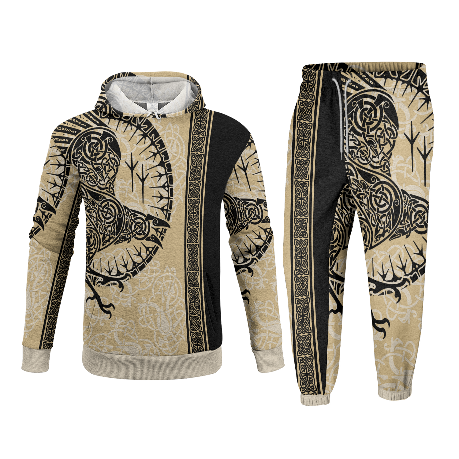 Huginn and Muninn Celtic Fleece Hoodie & Joggers Set