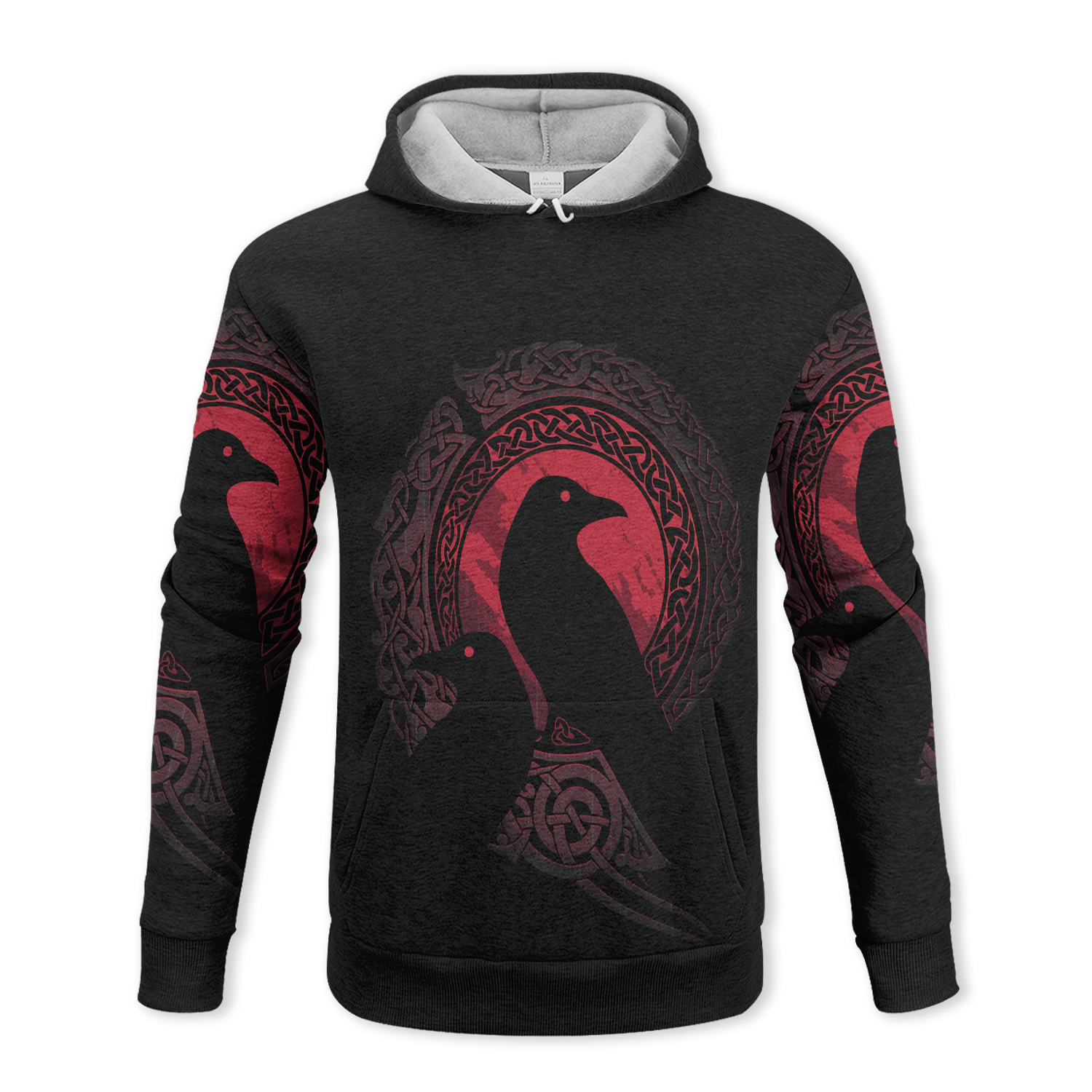 Huginn & Muninn Red Fleece Hoodie & Joggers Set