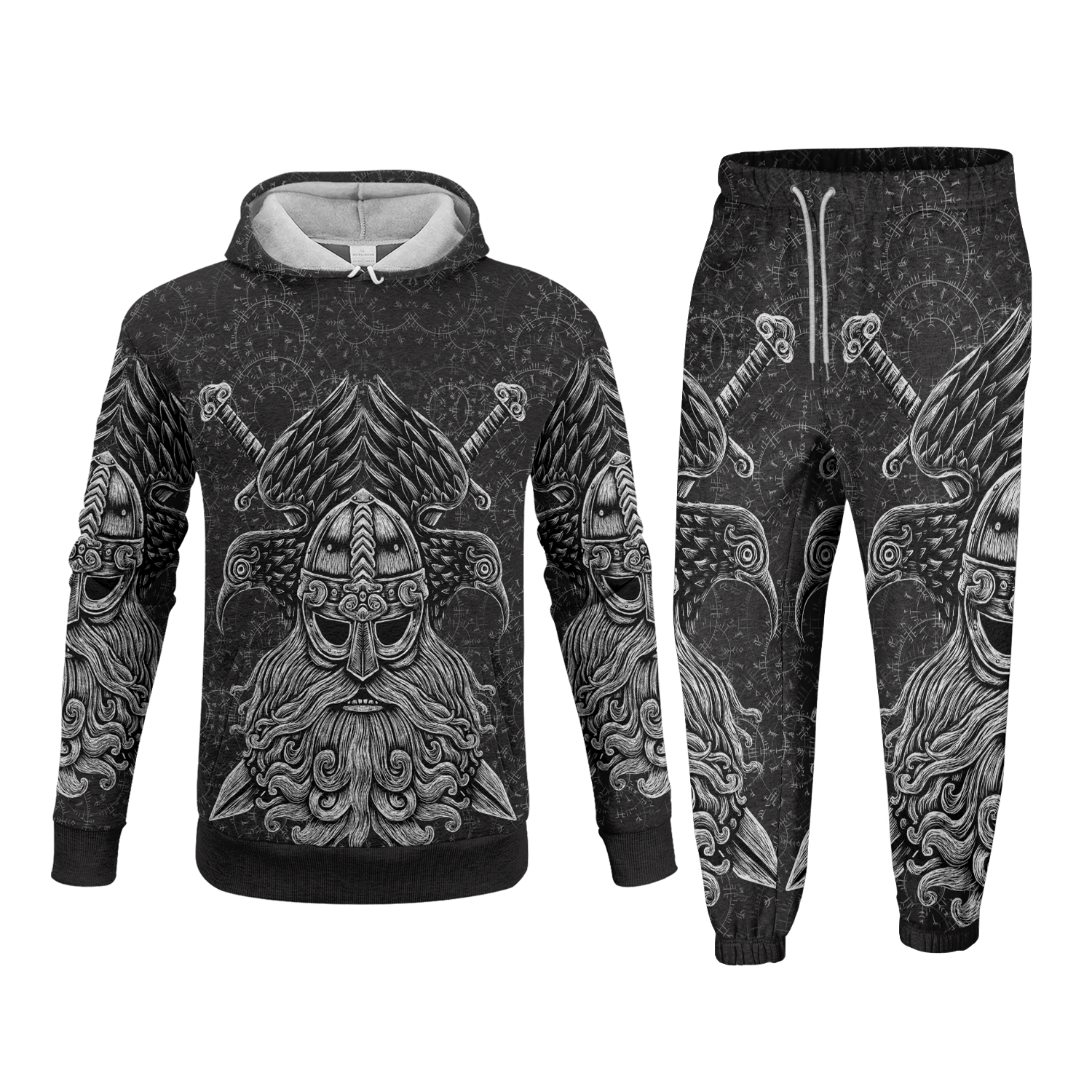 Viking Warrior Spirit Fleece Hoodie & Joggers Set