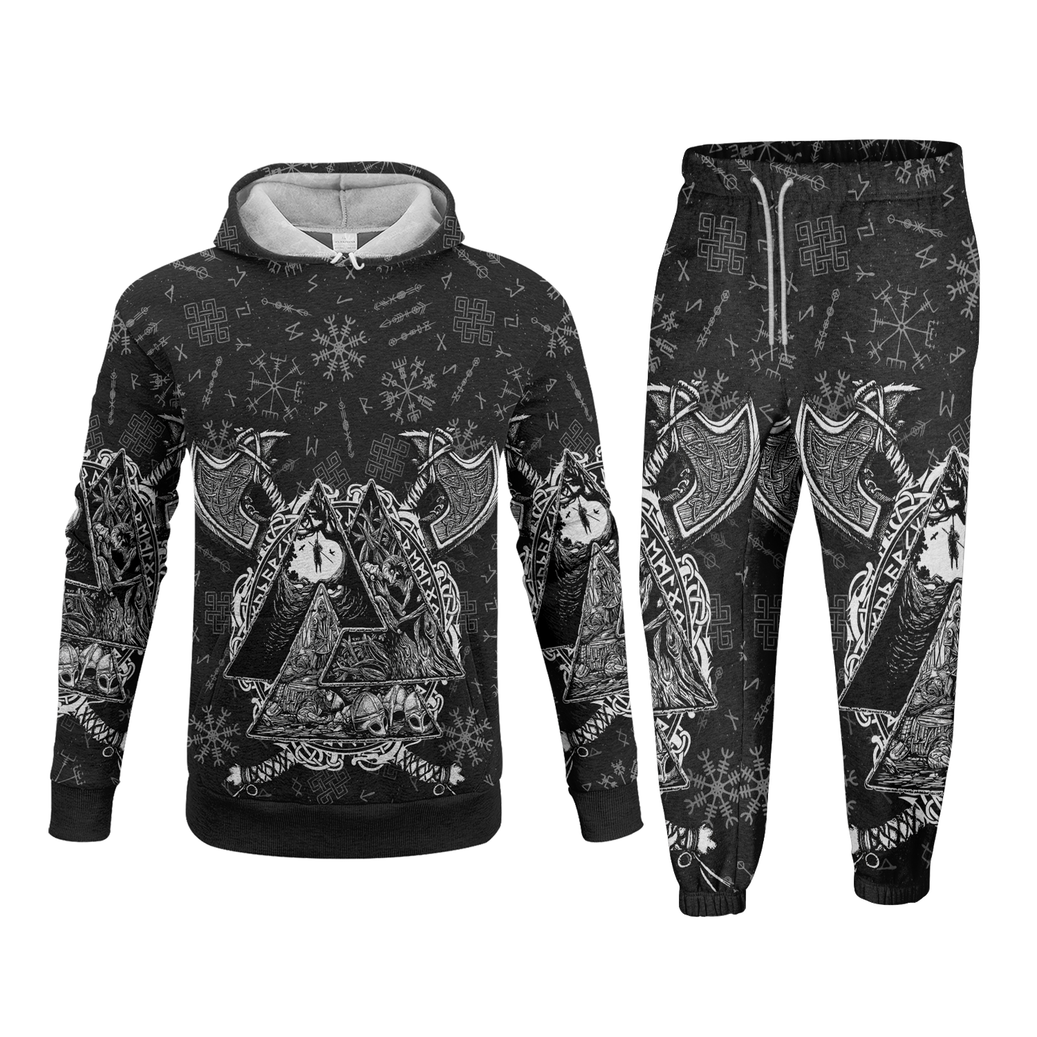 Viking Axe Lore Fleece Hoodie & Joggers Set