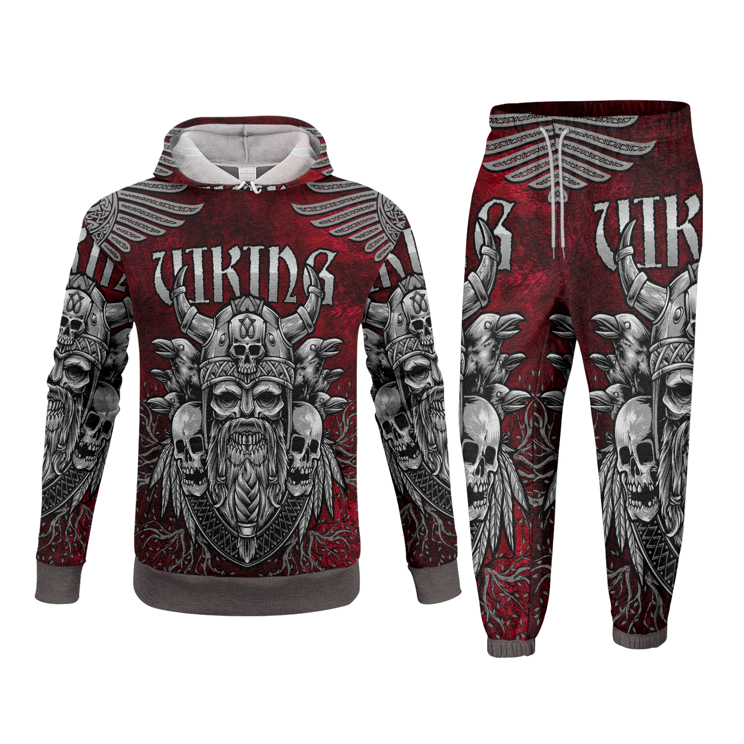 Viking's Odin Of Shadows Fleece Hoodie & Joggers Set