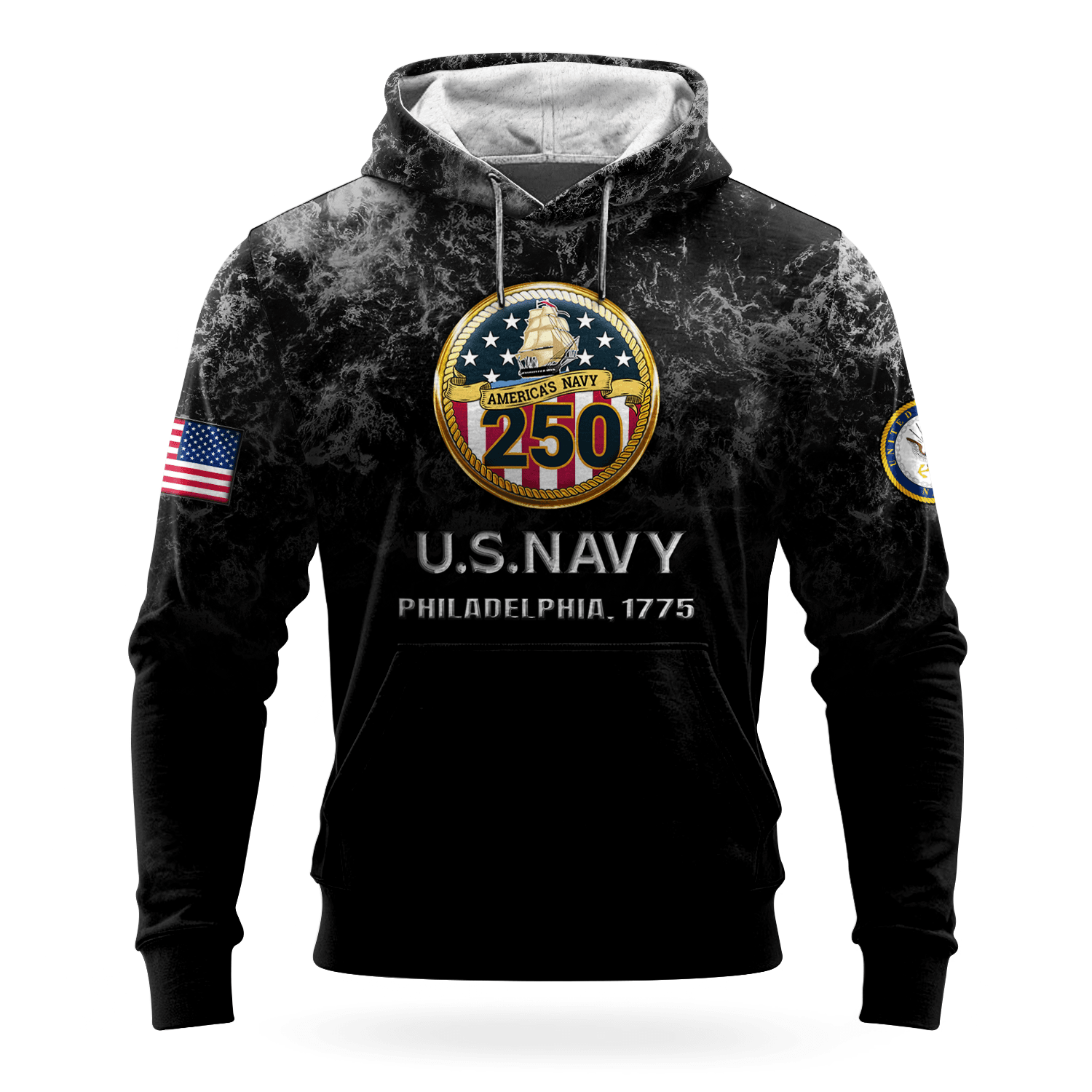 US NAVY 250th Years Of Service All-over Hoodie