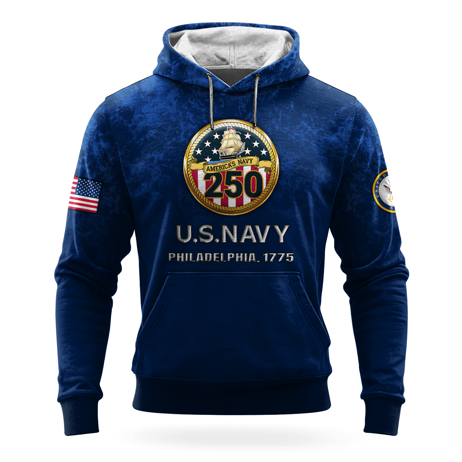 US NAVY 250th Years Of Service All-over Hoodie