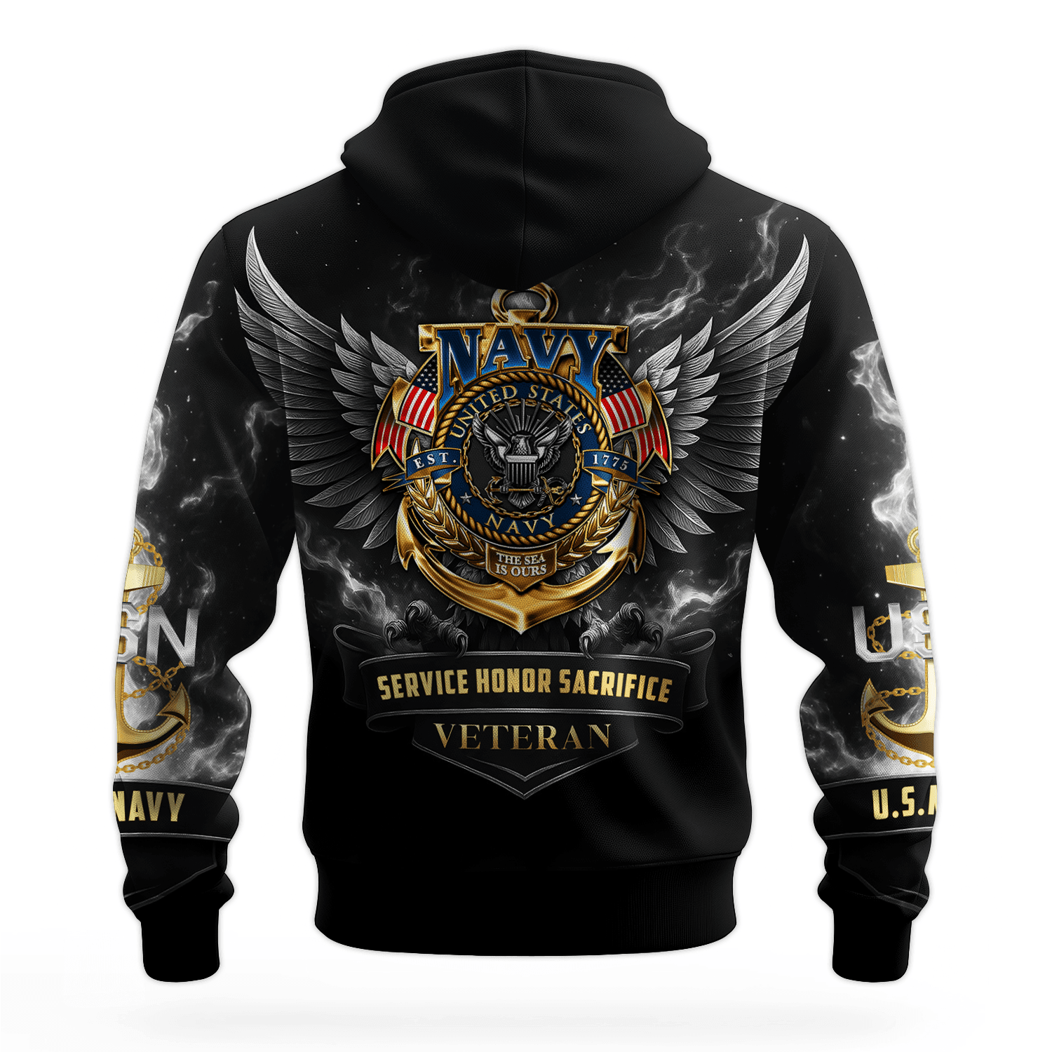 US NAVY 250th Years Of Service All-over Hoodie