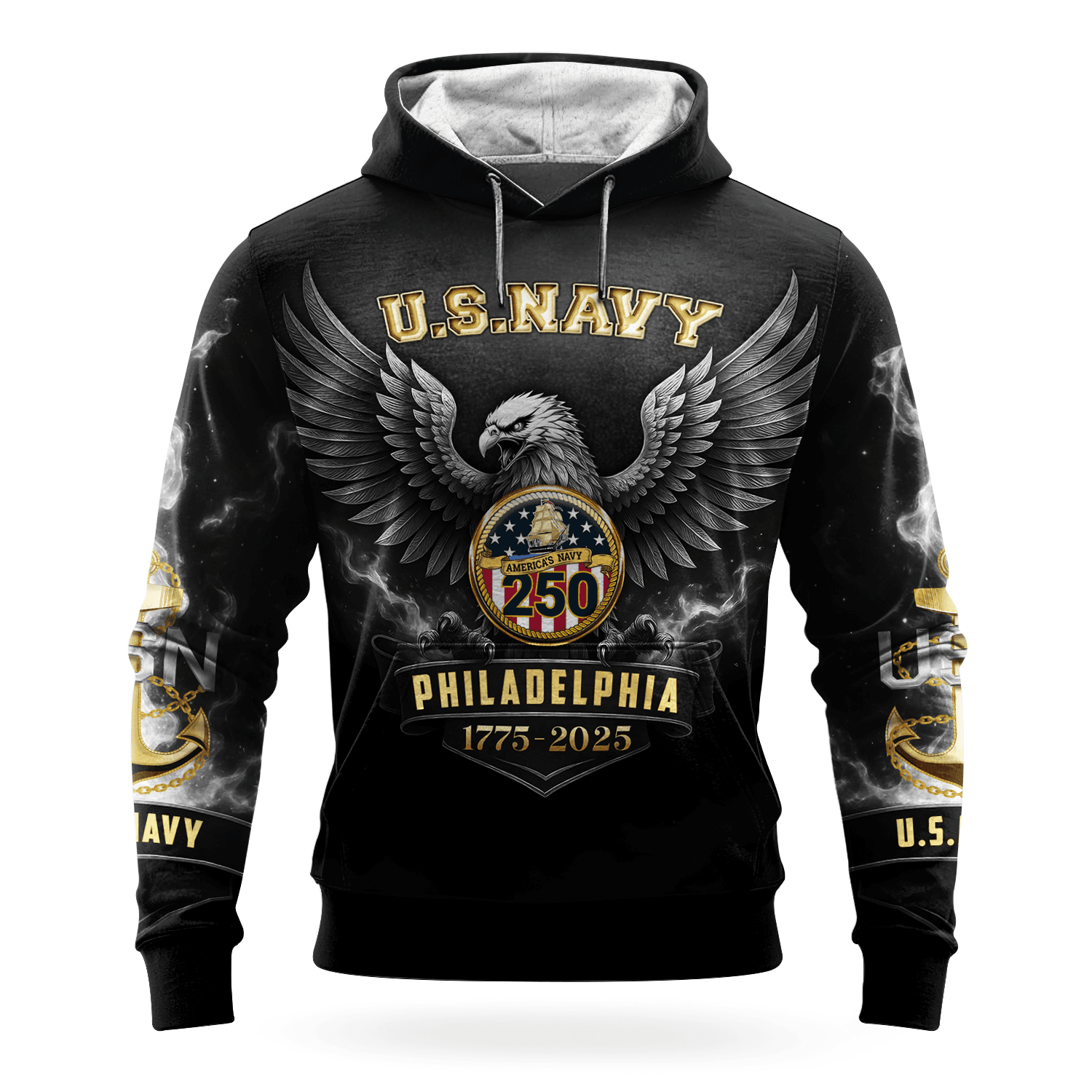 US NAVY 250th Years Of Service All-over Hoodie