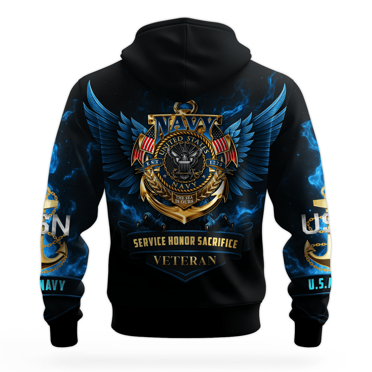 US NAVY 250th Years Of Service All-over Hoodie