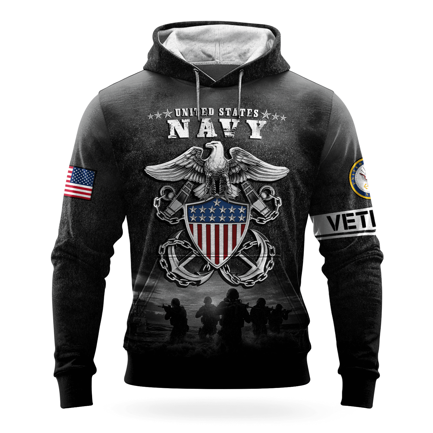 US NAVY 250th Years Of Service All-over Hoodie