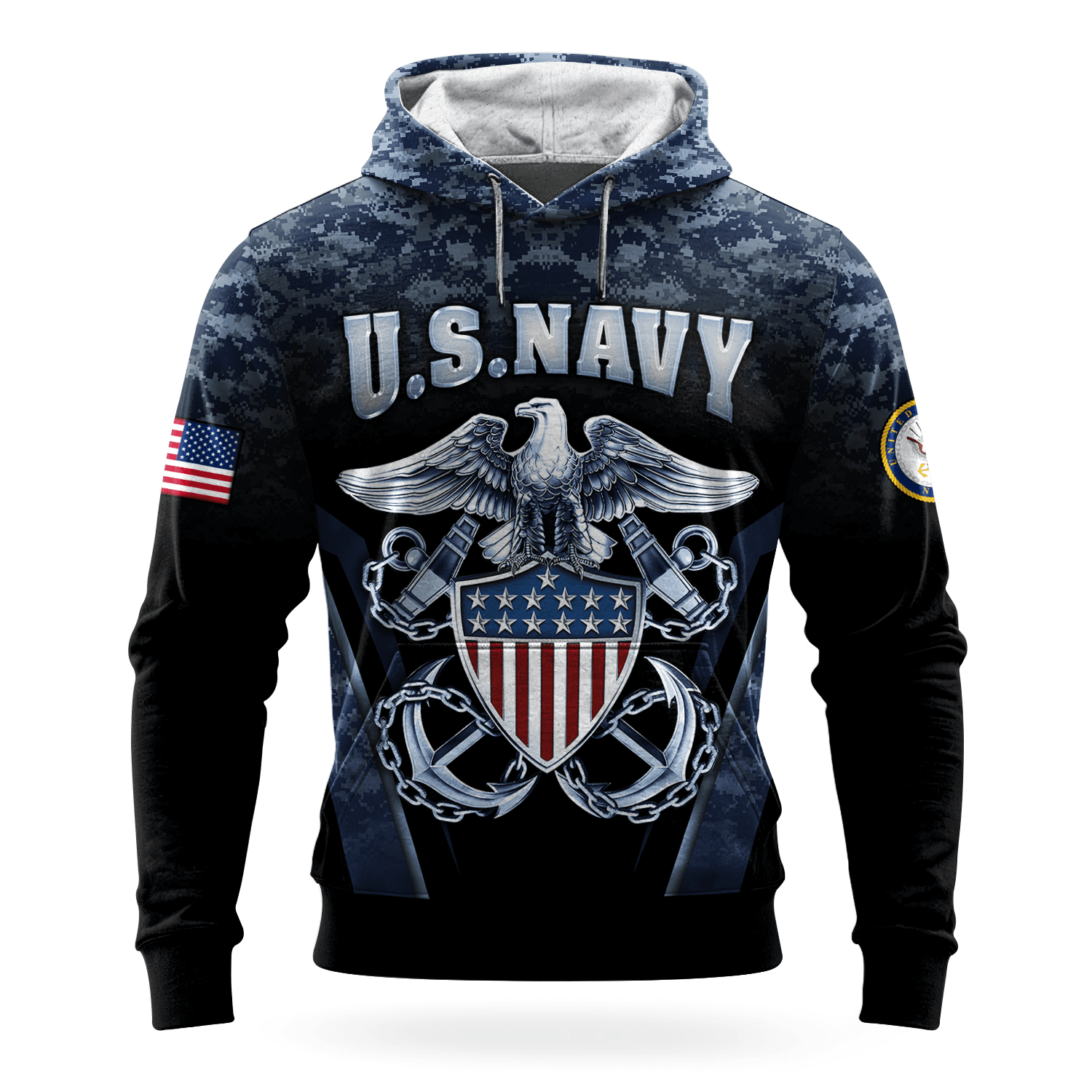 US NAVY 250th Years Of Service All-over Hoodie