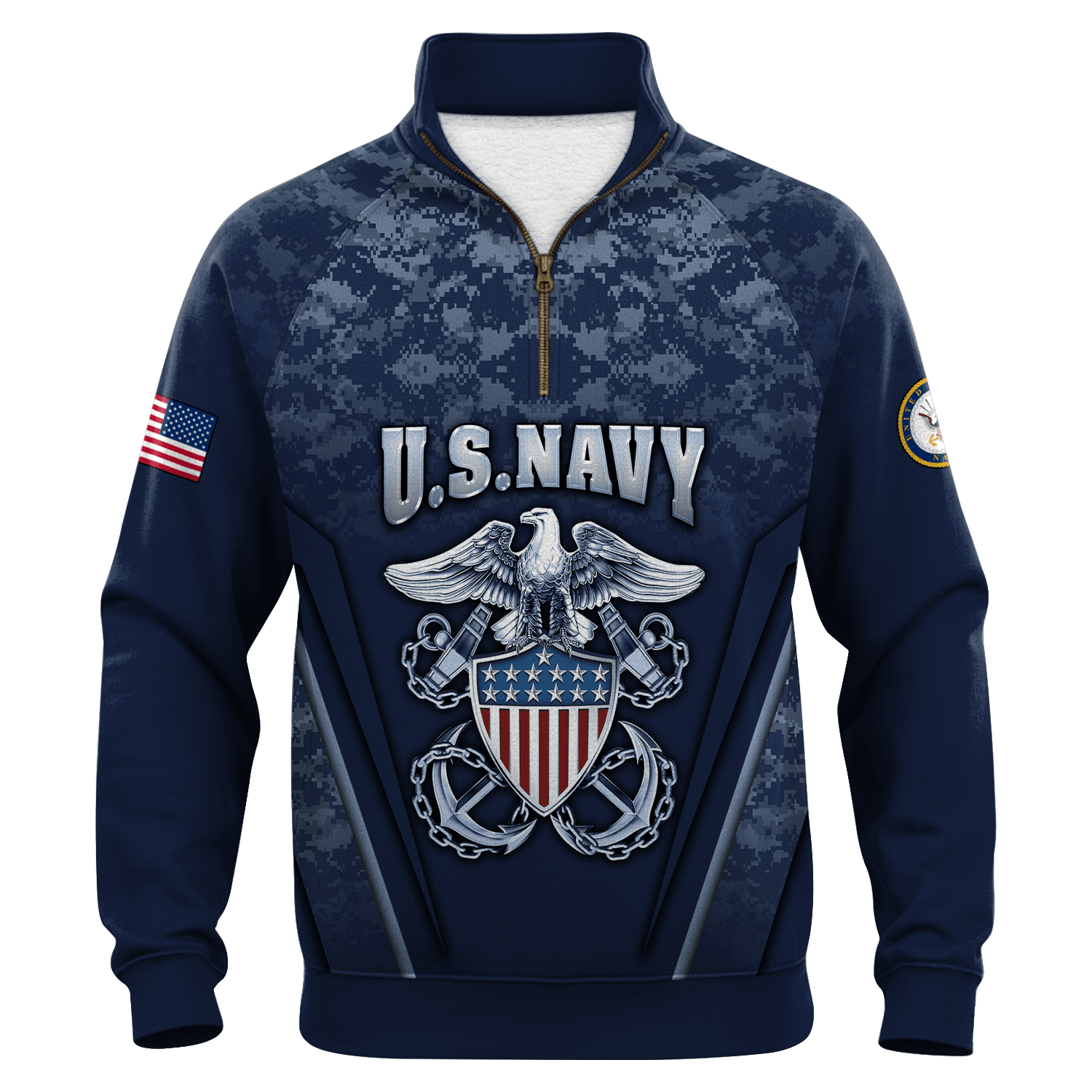 US Navy 250th Years Of Service Quarter Zip Sweatshirt