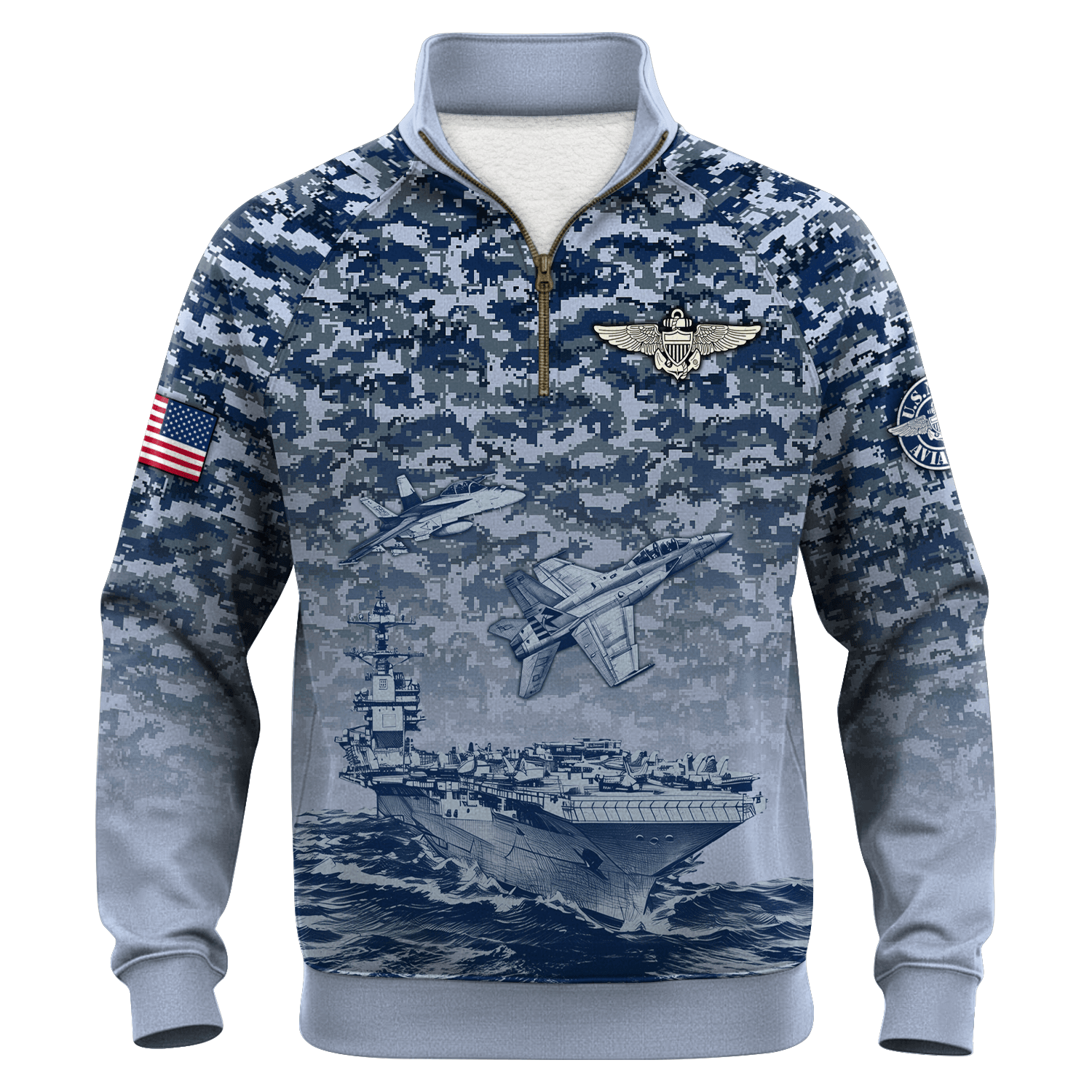 US Navy Naval Aviation Quarter Zip Sweatshirt