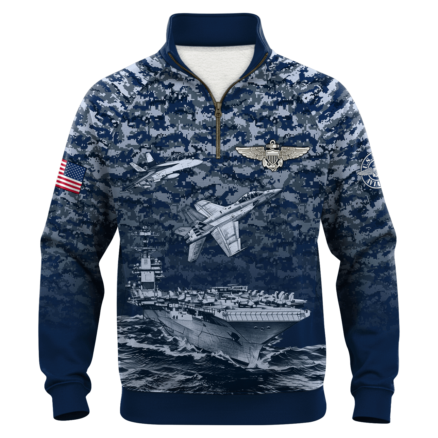 US Navy Naval Aviation Quarter Zip Sweatshirt