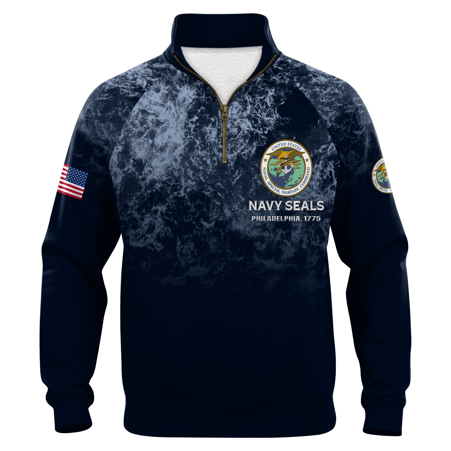 US Navy Naval Special Warface Quarter Zip Sweatshirt