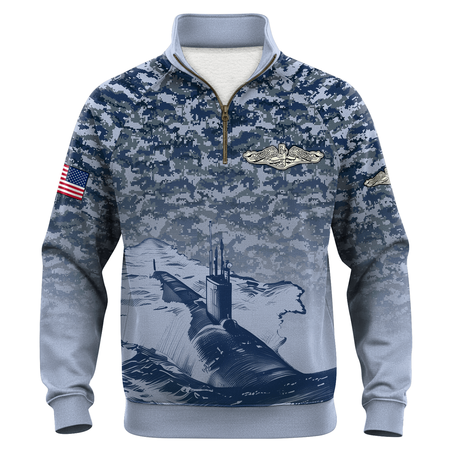 US Navy Submarines Quarter Zip Sweatshirt