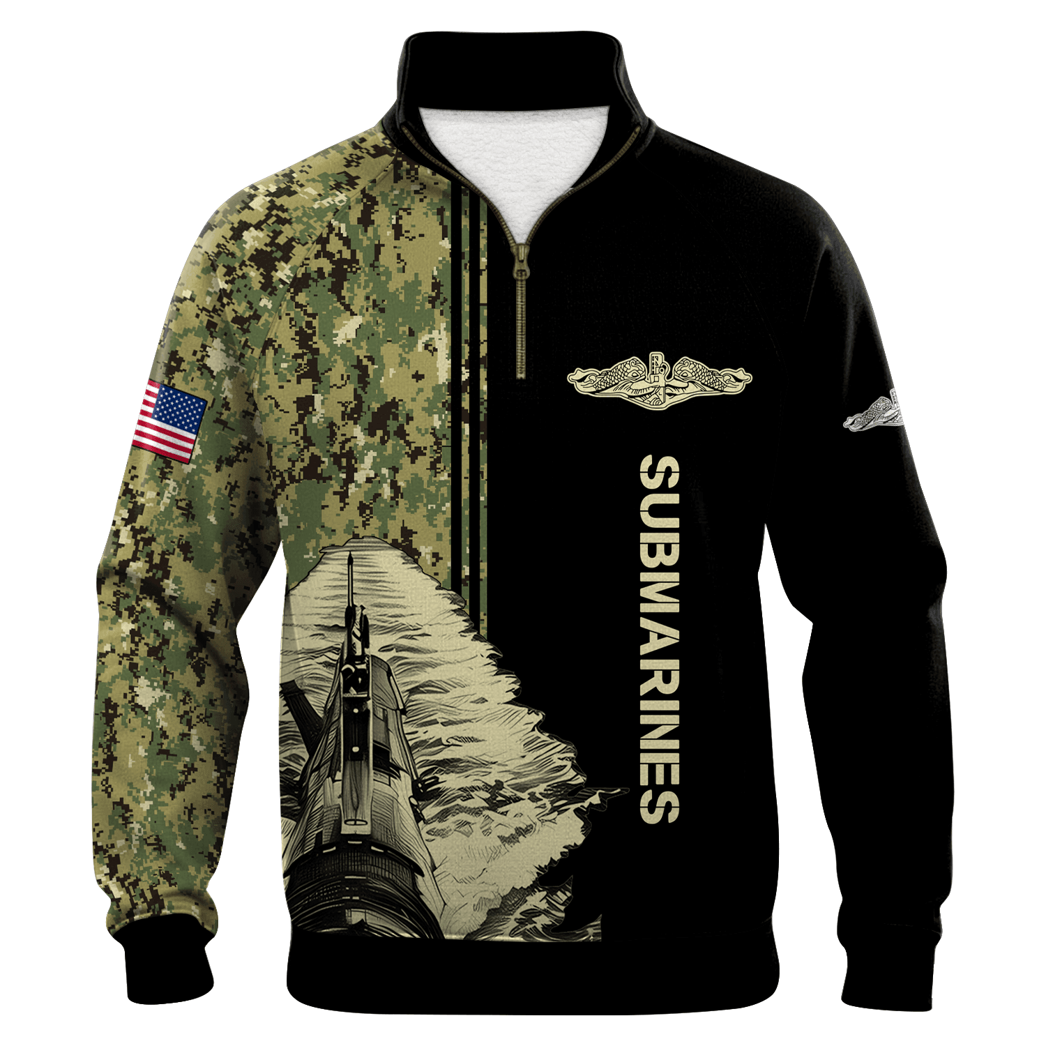 US Navy Submarines Quarter Zip Sweatshirt