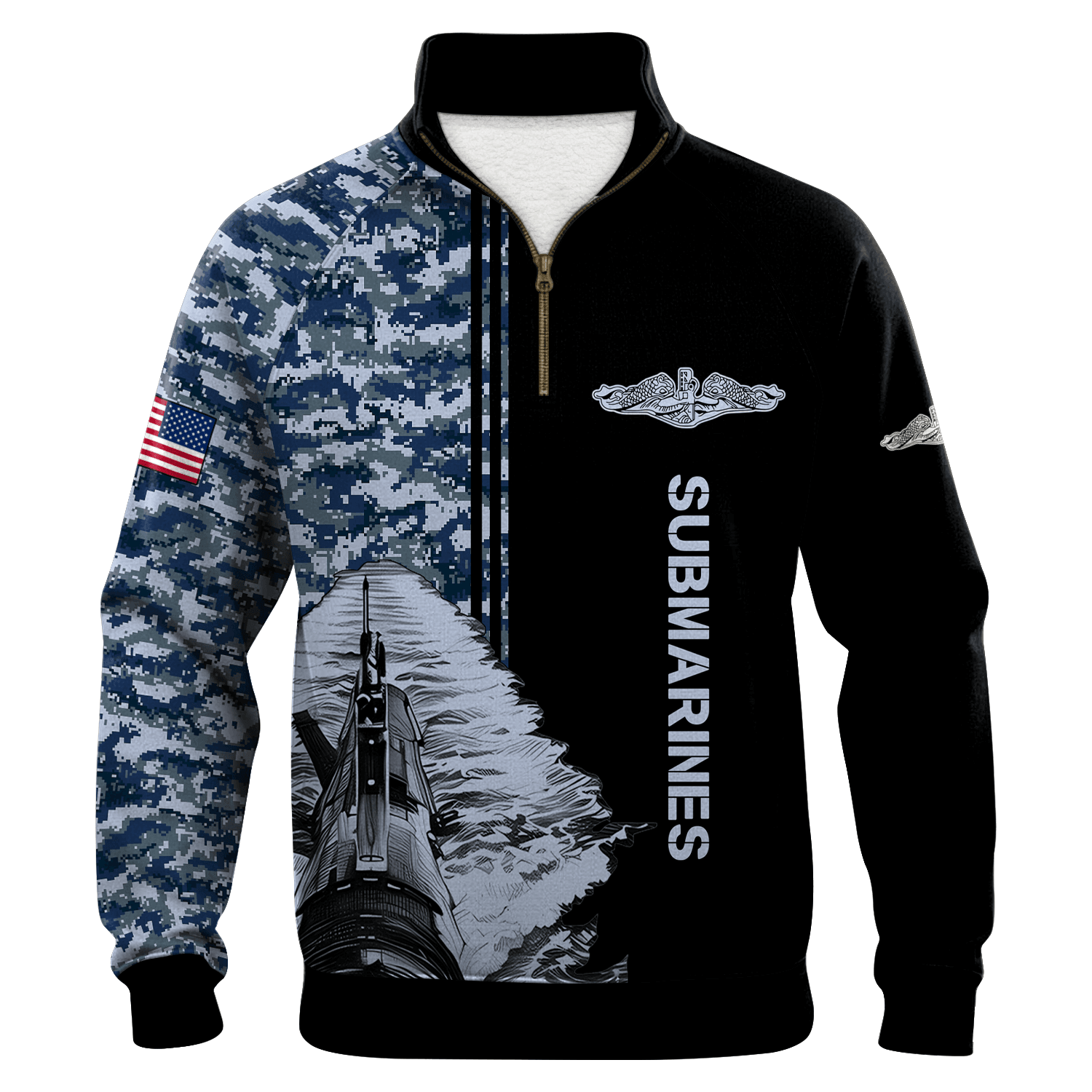 US Navy Submarines Quarter Zip Sweatshirt