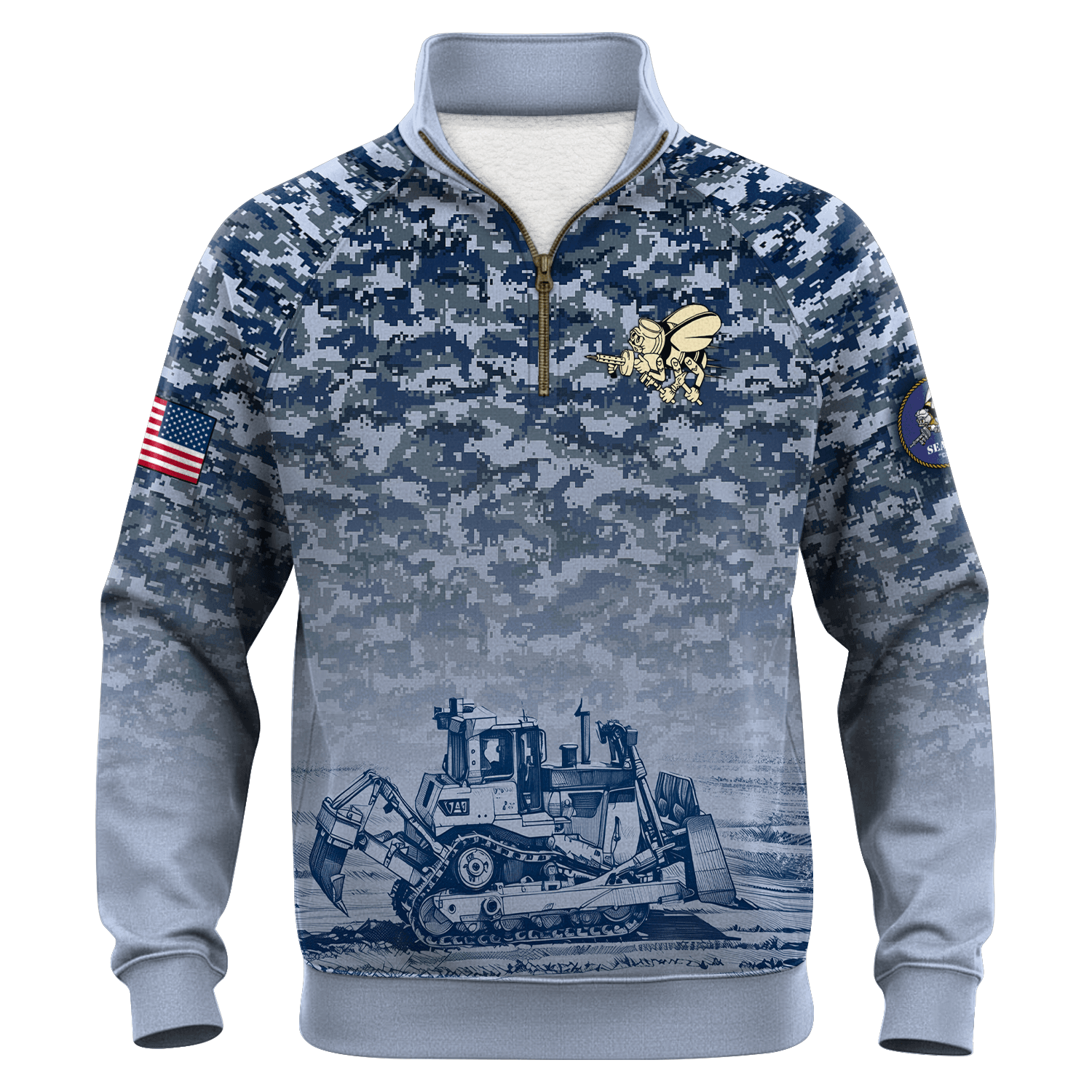 US Navy SeaBees Quarter Zip Sweatshirt