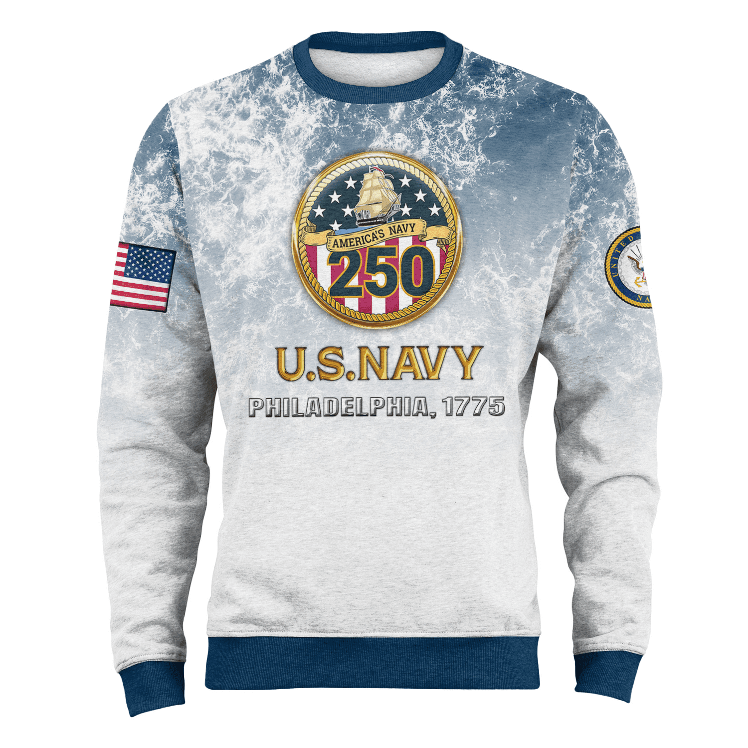 US NAVY 250th Years Of Service Fleece Sweatshirt