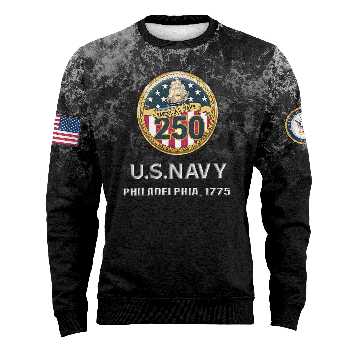 US NAVY 250th Years Of Service Fleece Sweatshirt