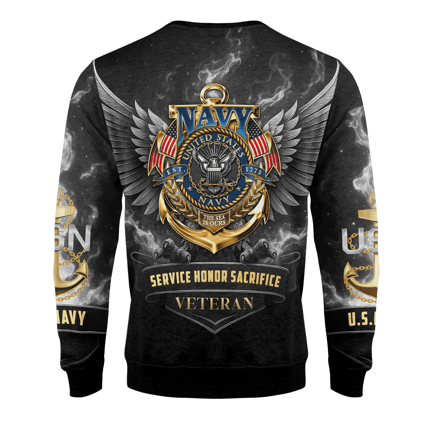 US NAVY 250th Years Of Service Fleece Sweatshirt