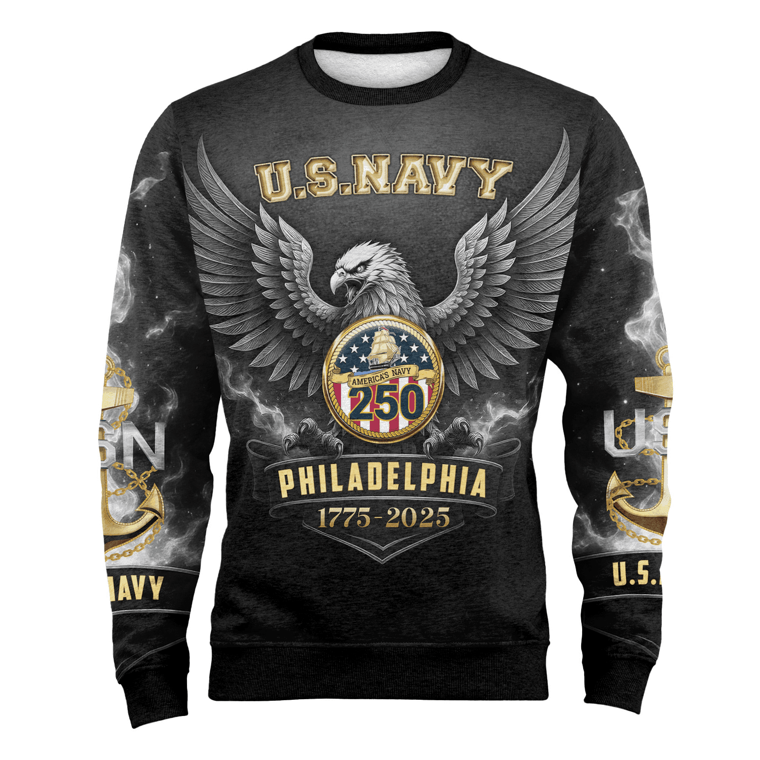 US NAVY 250th Years Of Service Fleece Sweatshirt