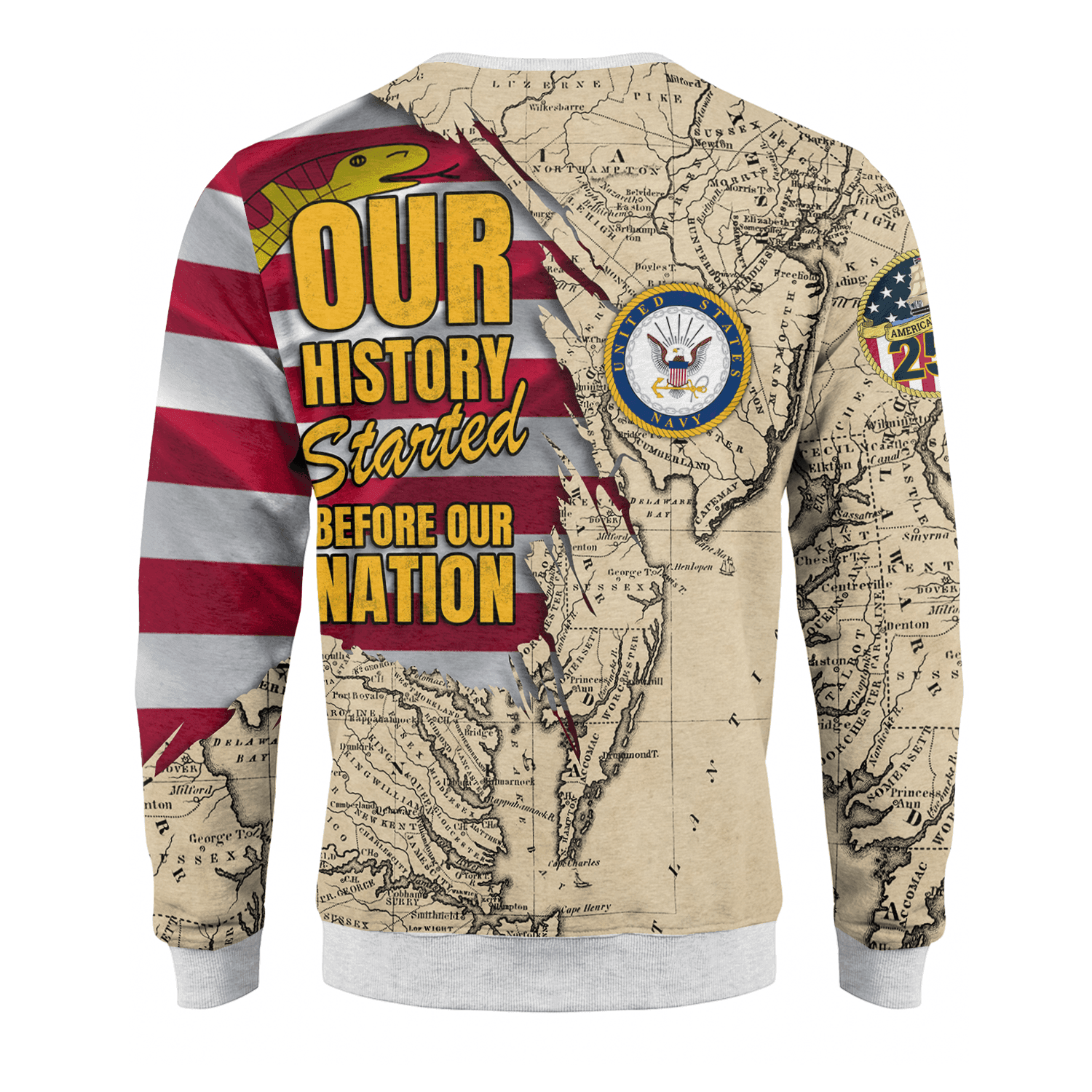 US NAVY 250th Years Of Service Fleece Sweatshirt